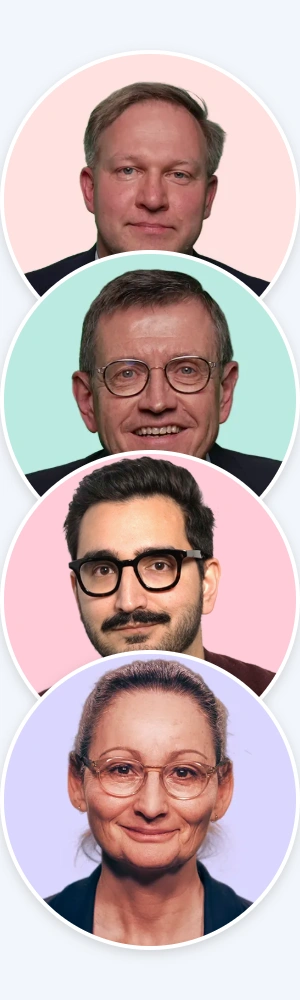 Glänzendes, transparentes, blau-türkis-farbenes 3D-Symbol mit zwei horizontalen Streifen, die von zwei abgerundeten Haken oben und unten eingerahmt sind.