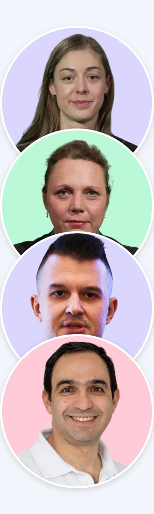 Glänzendes, transparentes, blau-türkis-farbenes 3D-Symbol mit zwei horizontalen Streifen, die von zwei abgerundeten Haken oben und unten eingerahmt sind.