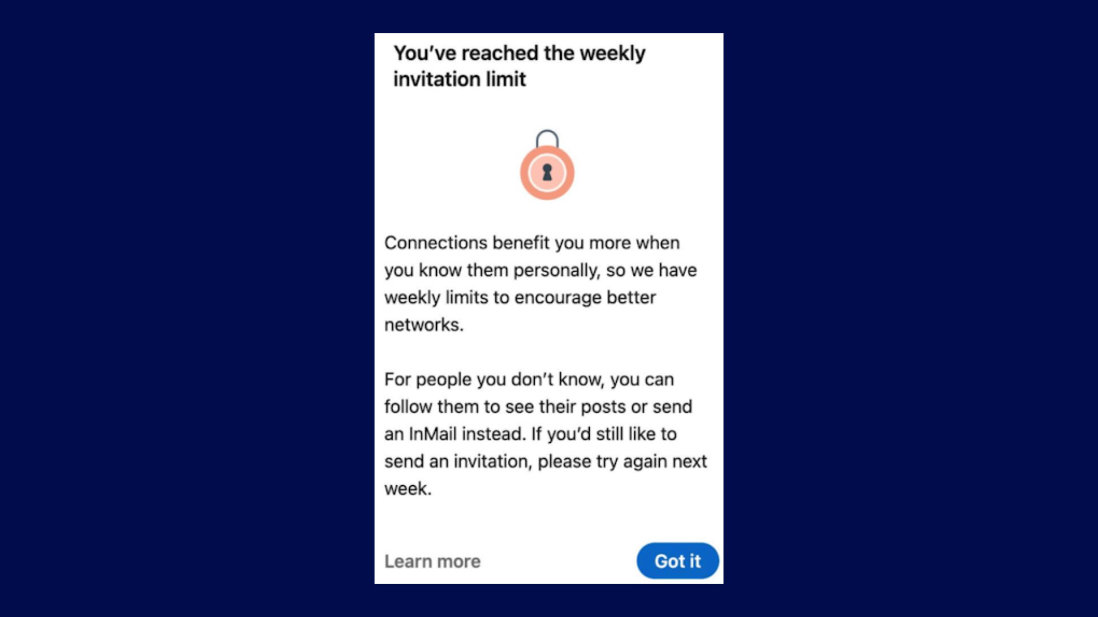 Limitation of Connections on Linkedin