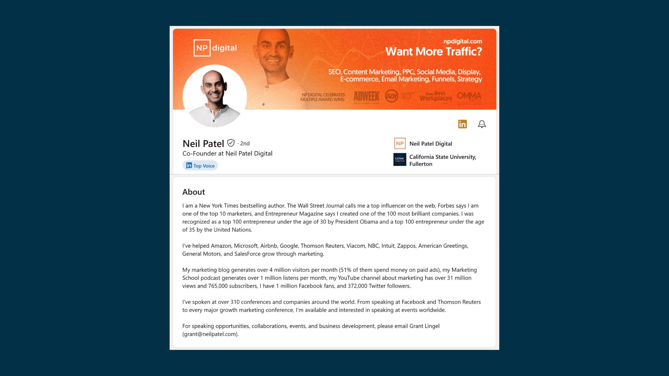 Standout Linkedin Profile Summary