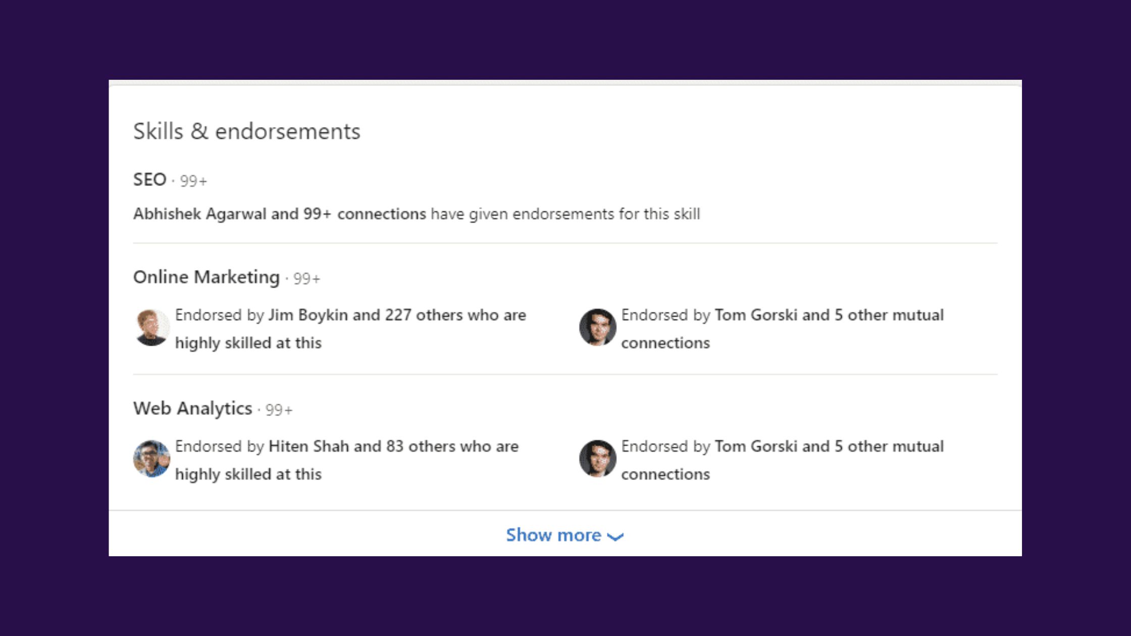 Linkedin Endorsement 