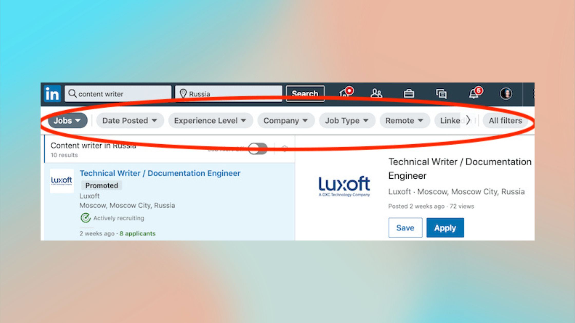 Job Search on Linkedin