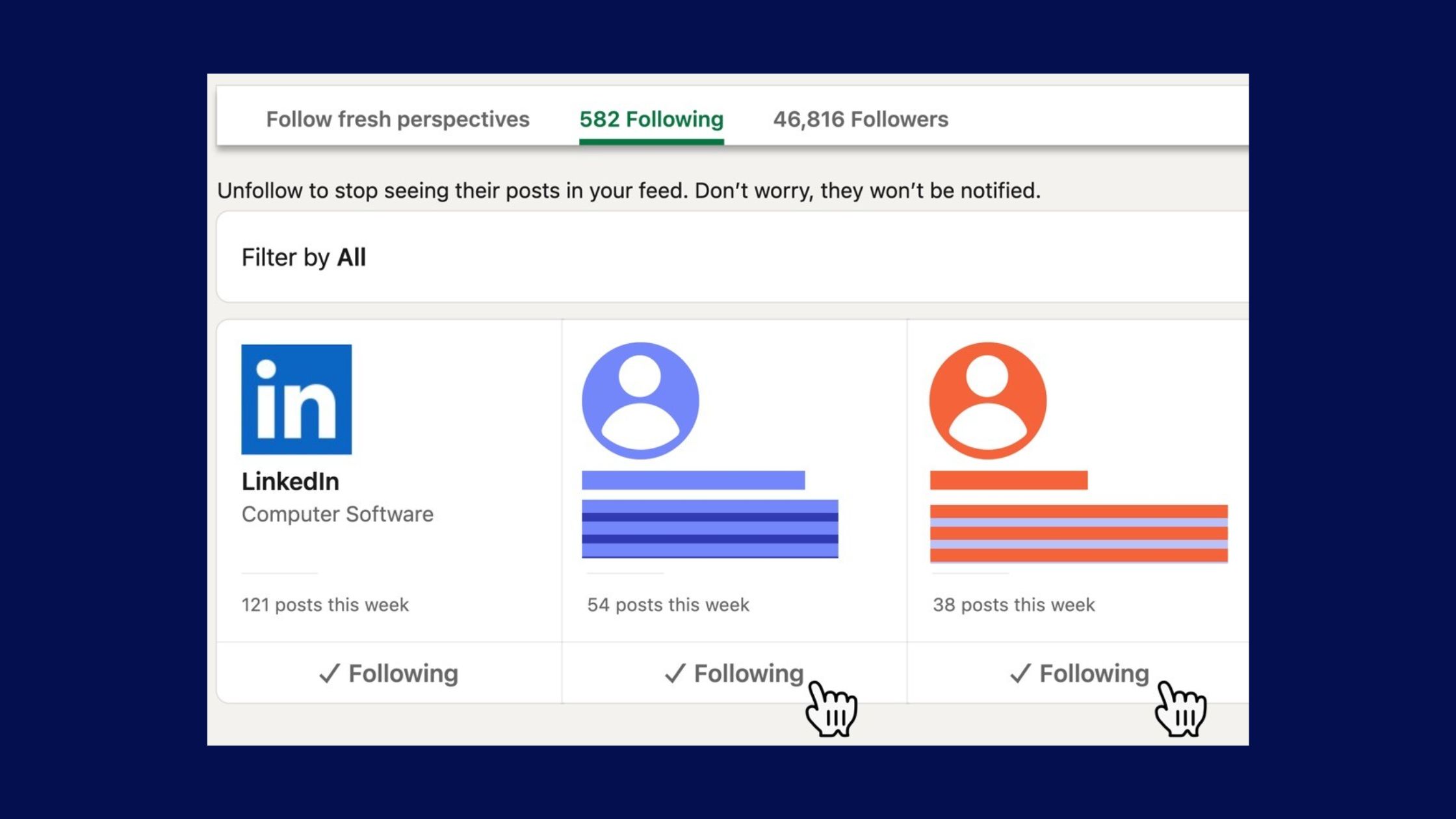 Muting vs Unfollowing vs Blocking on Linkedin