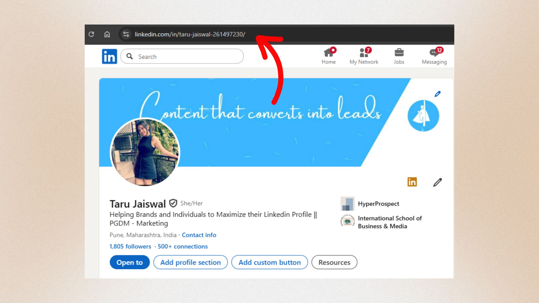 How to Copy Linkedin URL?