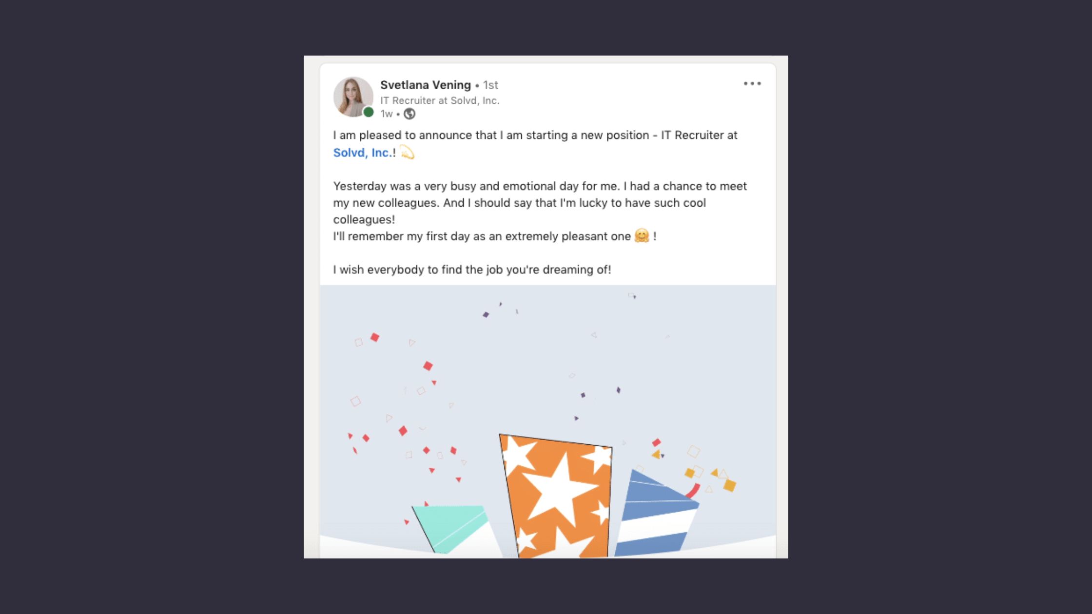 Promotion on Linkedin