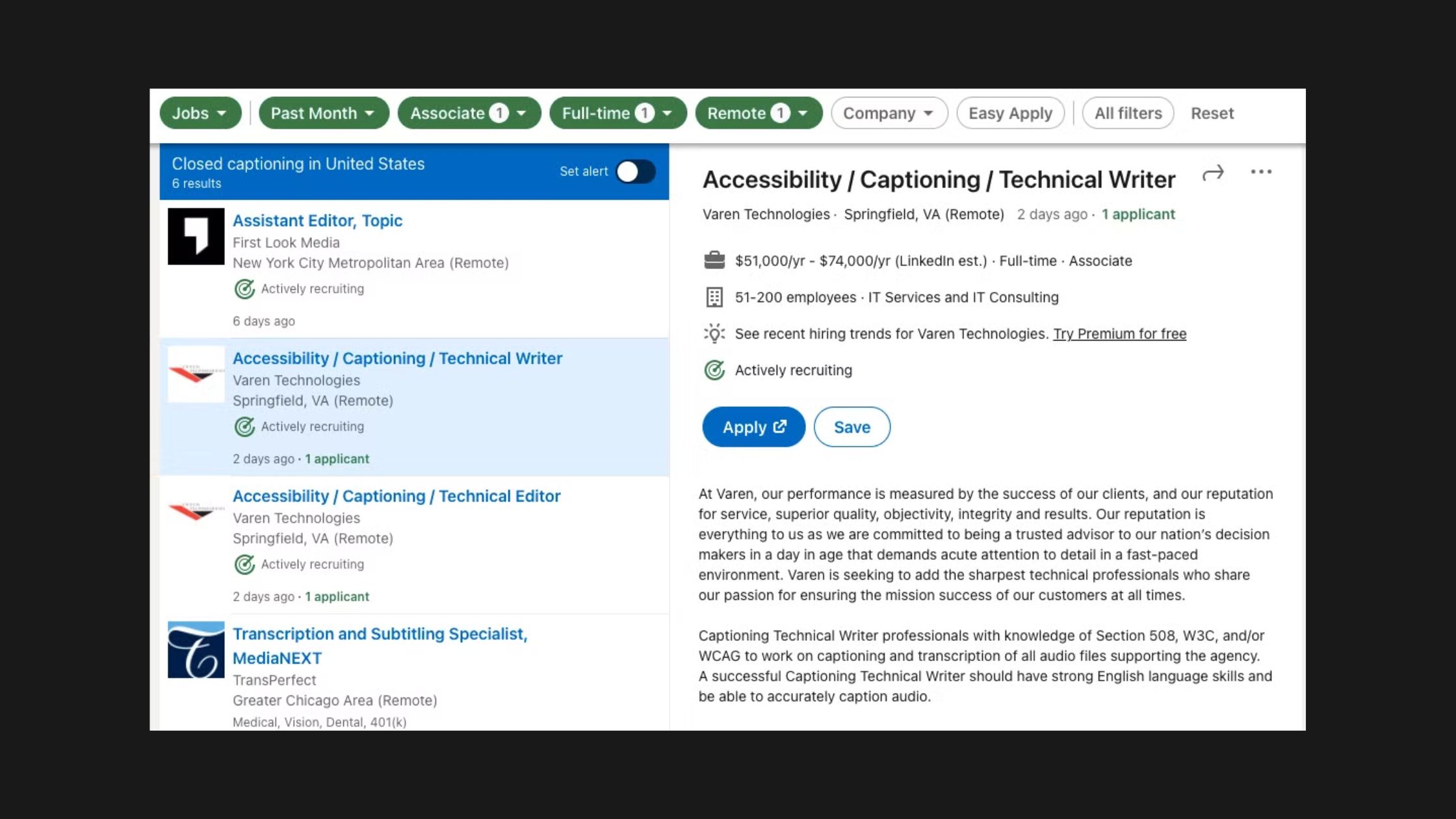 Linkedin Job Algorithm