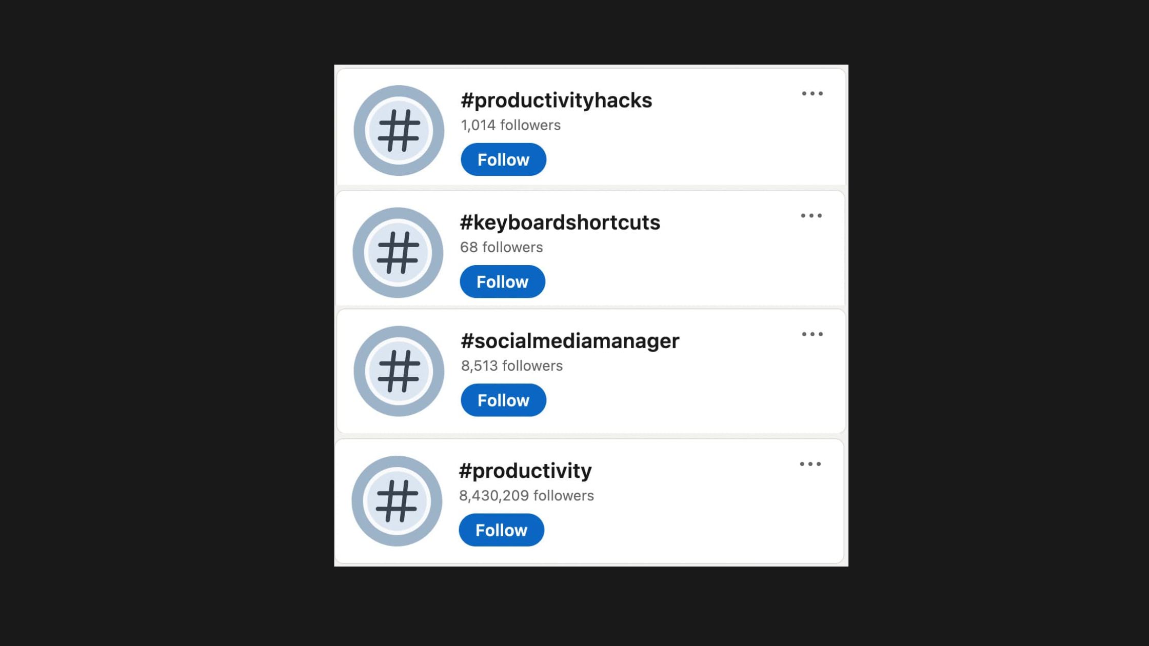 Linkedin Hashtags