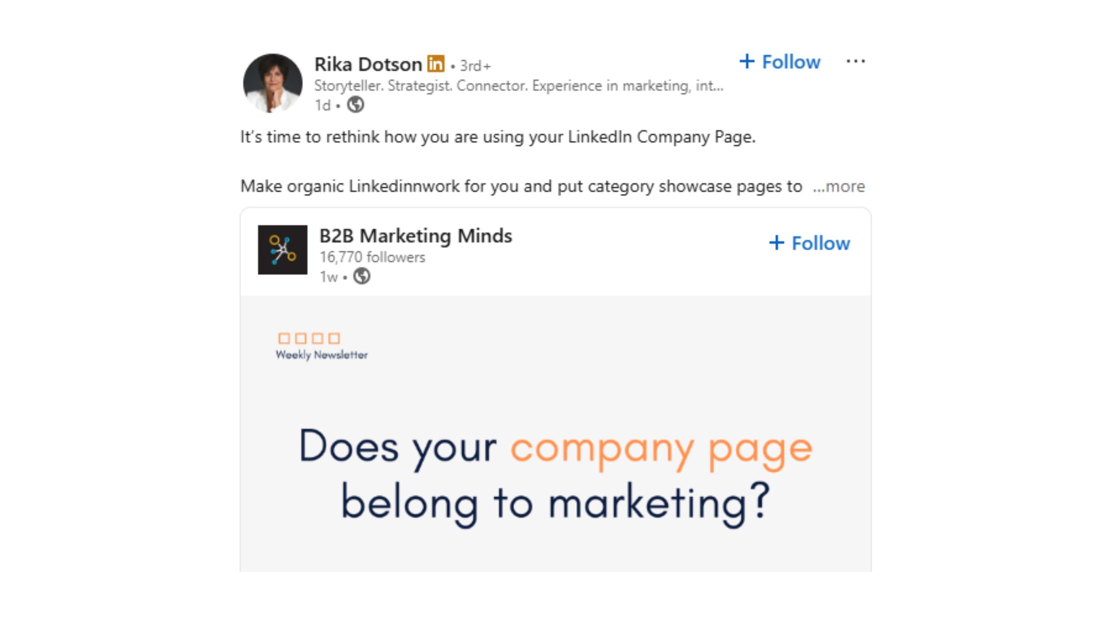 Linkedin Showcase Pages