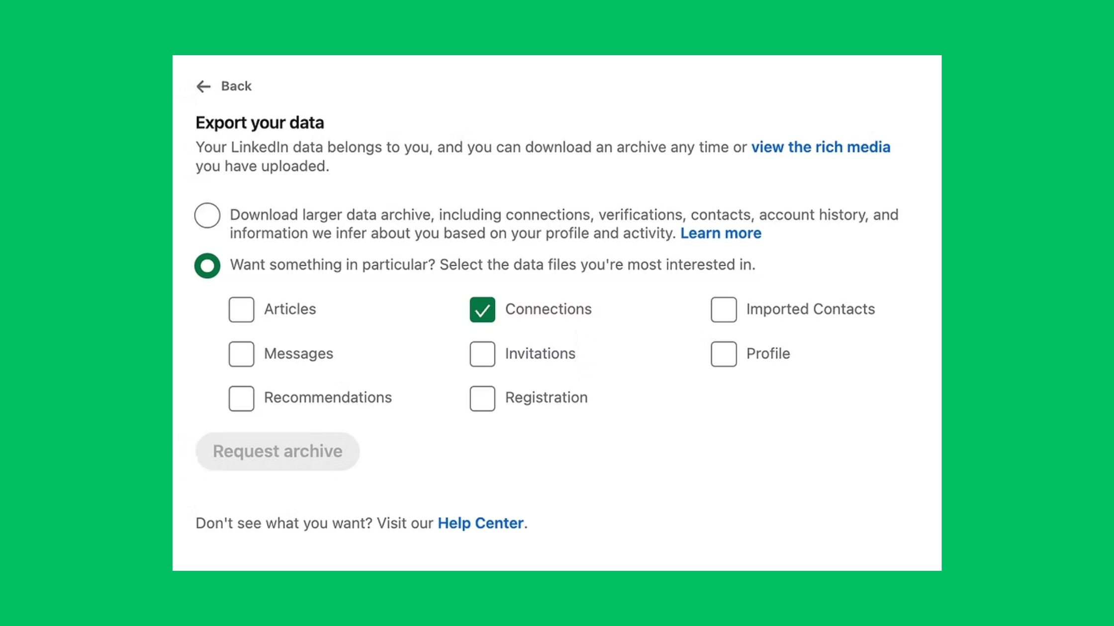 Download Linkedin Connections