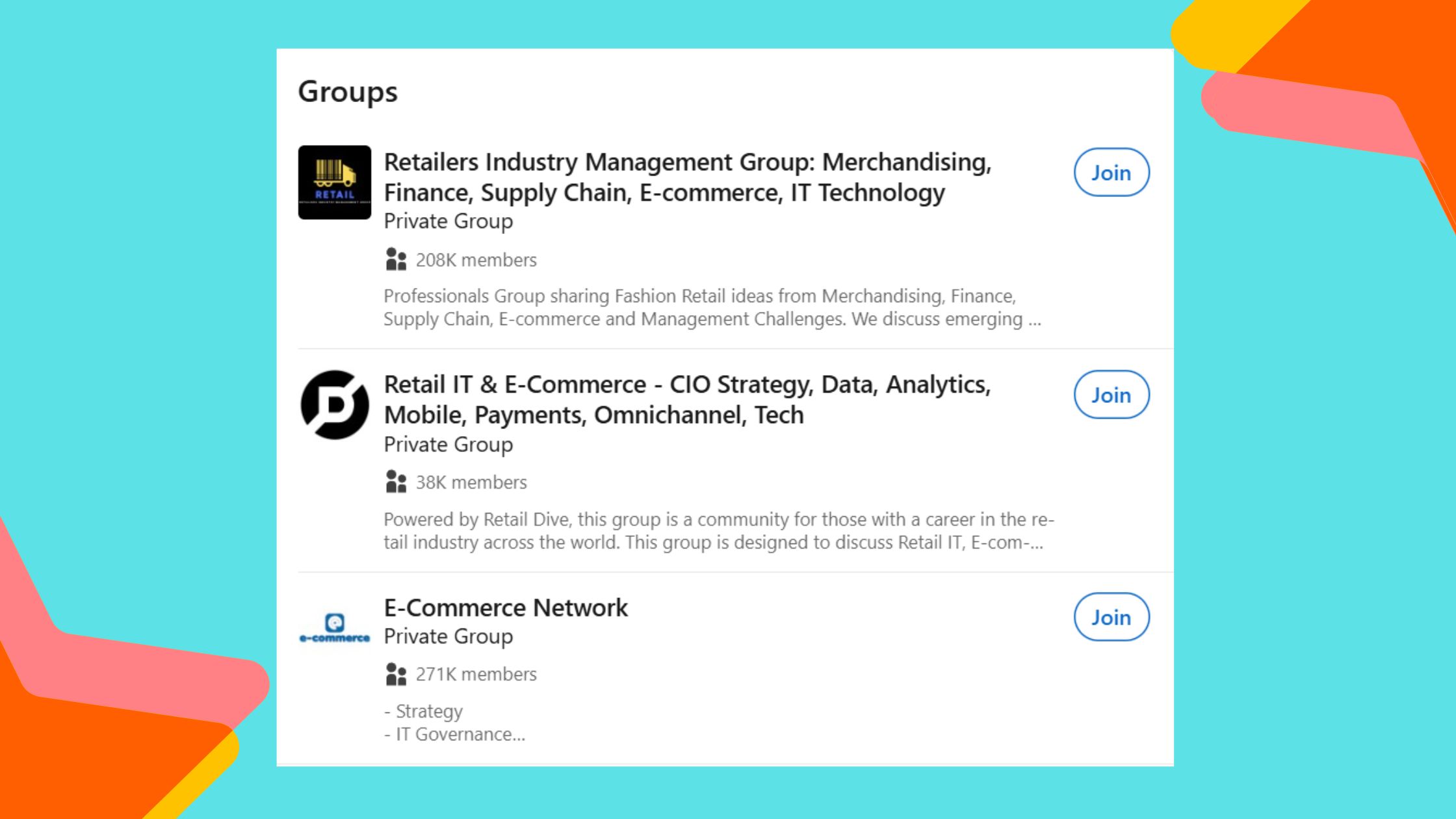 E-commerce related groups