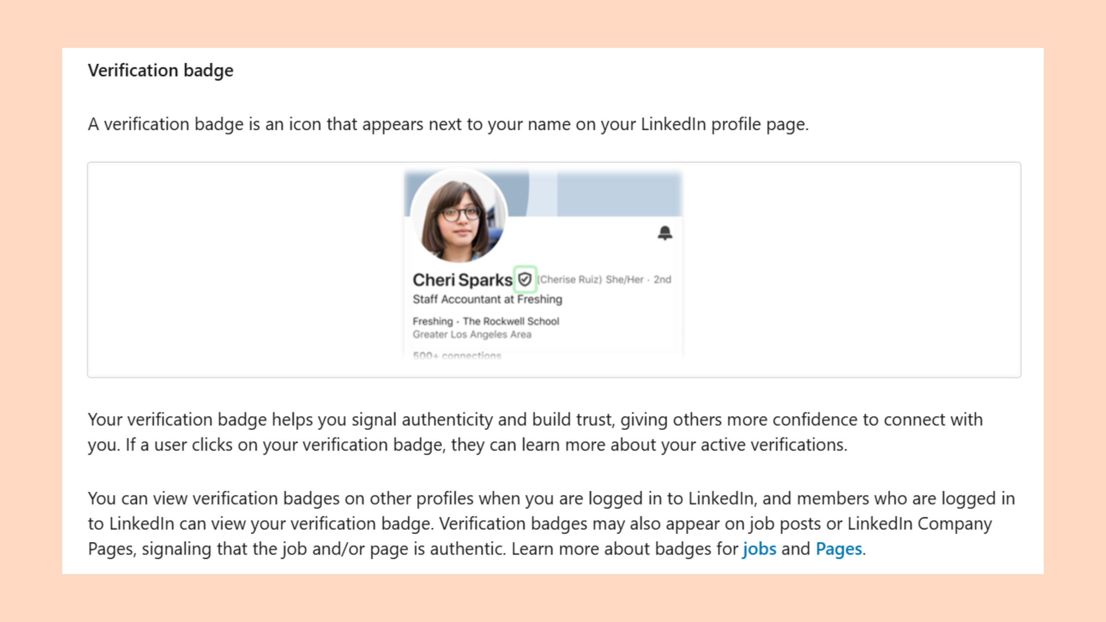 Benefits of having LinkedIn verification batch 