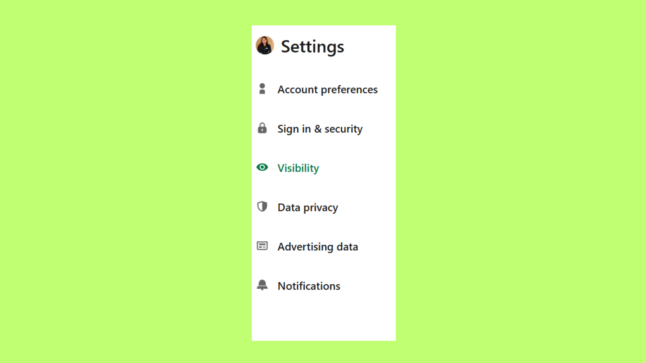 profile visibility control on Linkedin