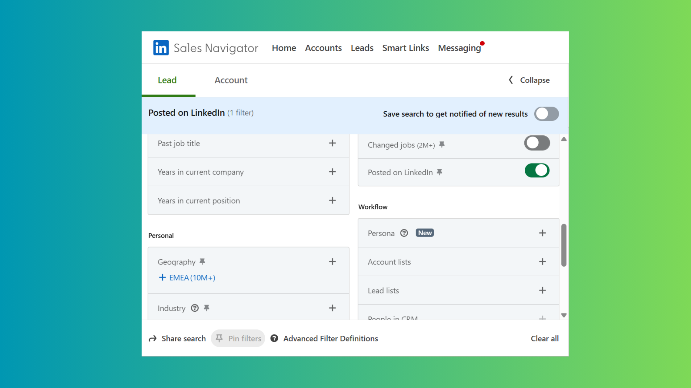 Identify your targets on Linkedin with Search filters