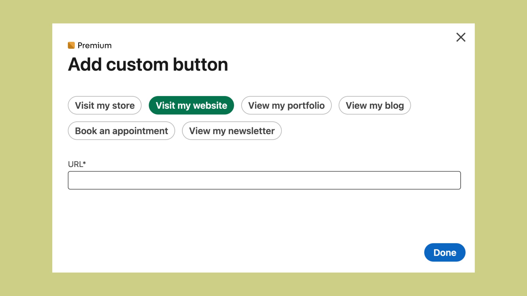 LinkedIn Profile Custom Button