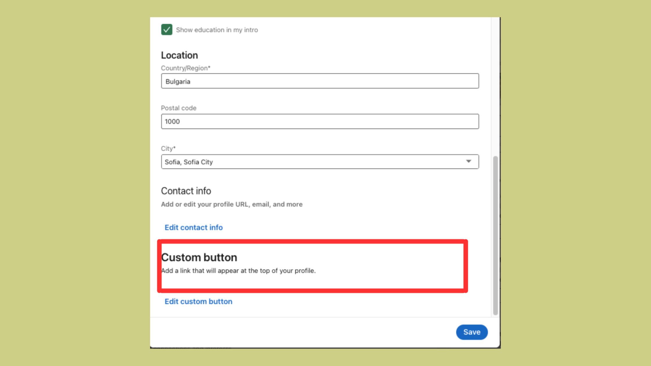 Add a Custom Button on LinkedIn