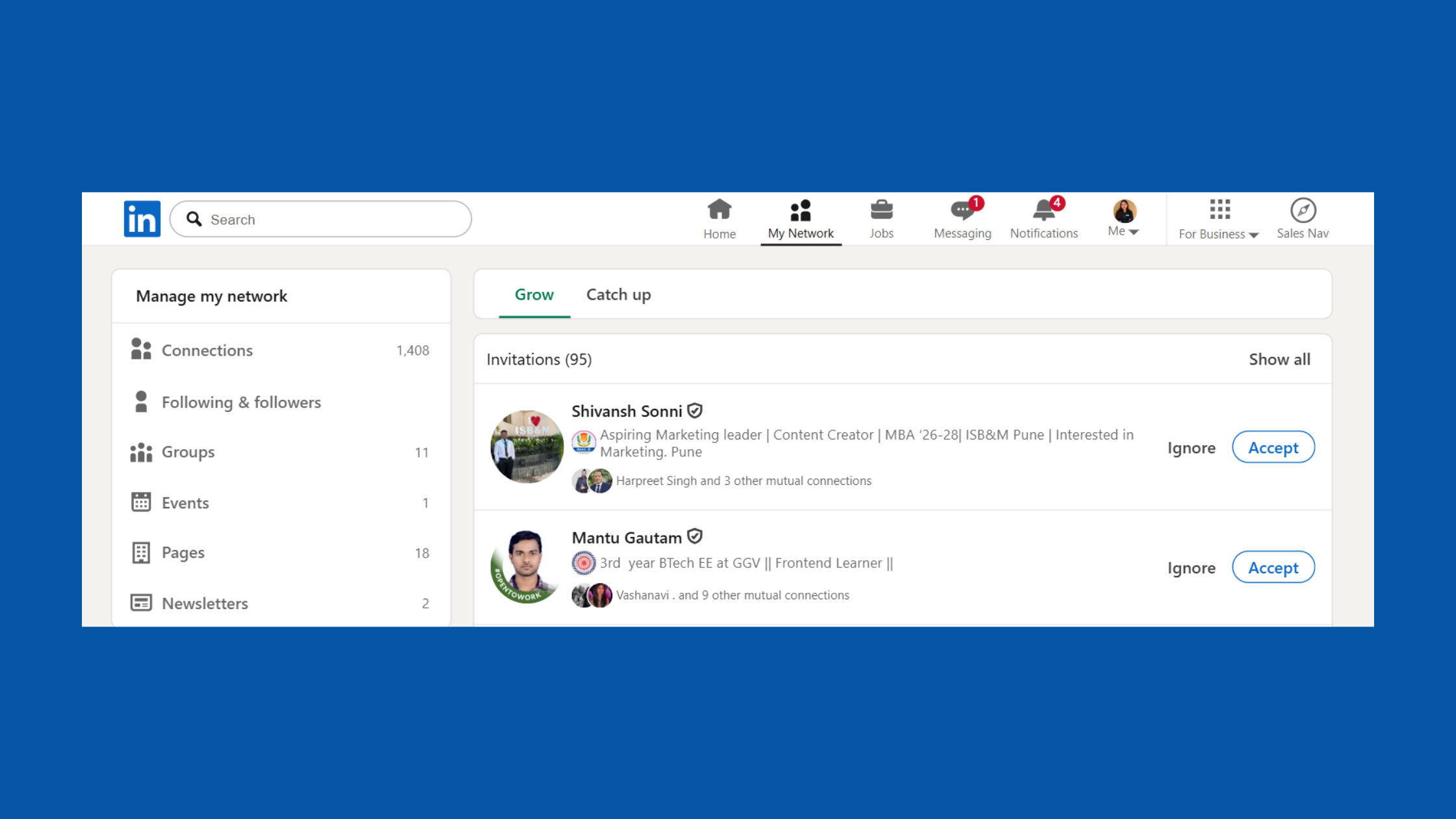 Build your connection + message sequence