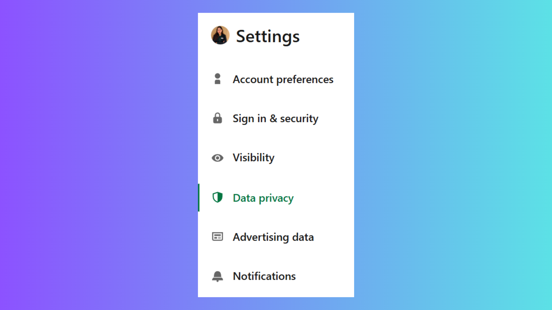 Data privacy setting on LinkedIn