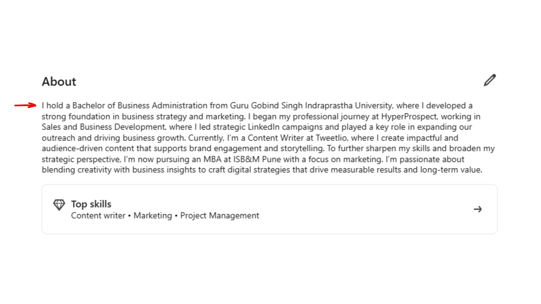 LinkedIn Summary