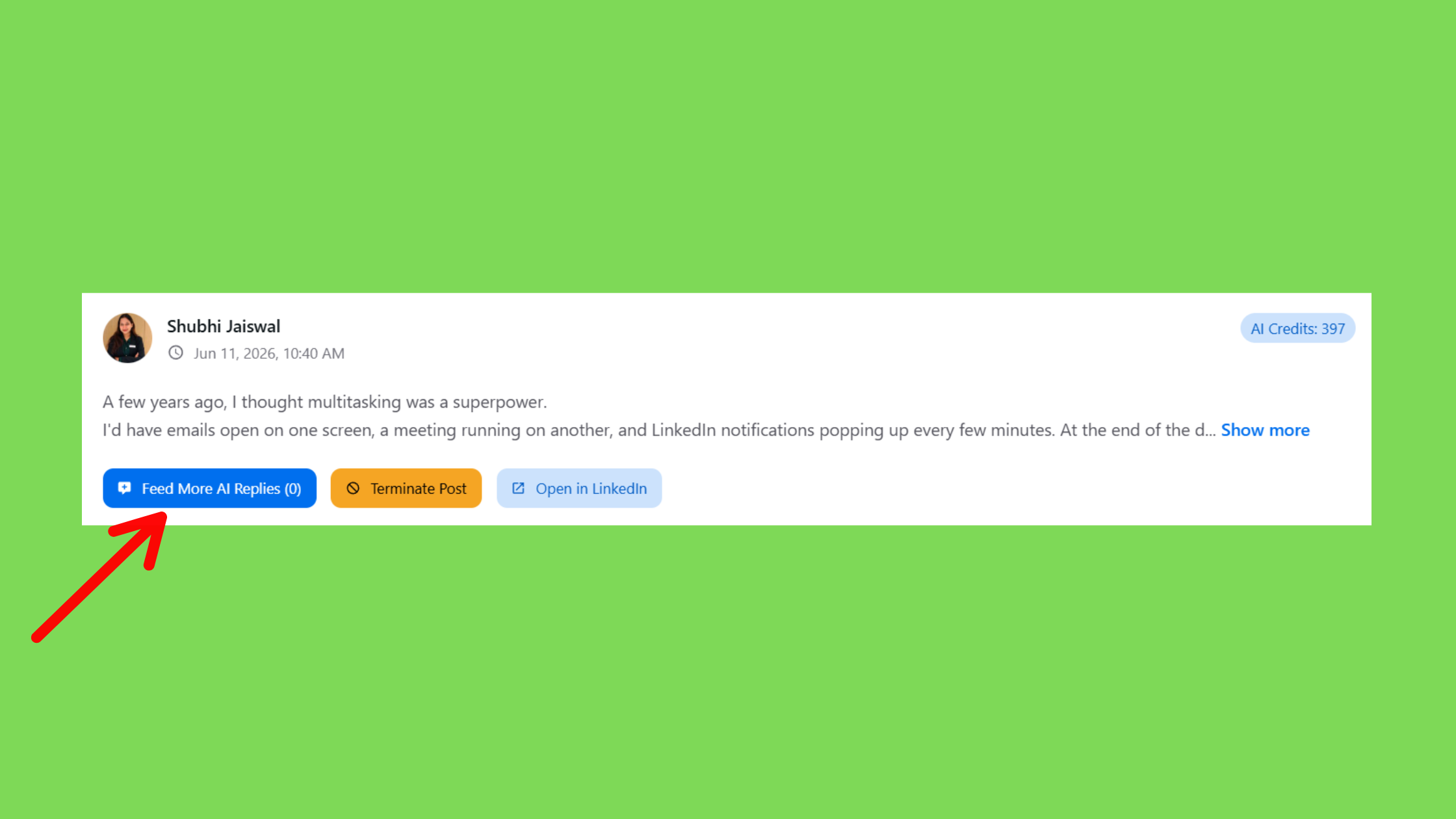 AI Replies feature