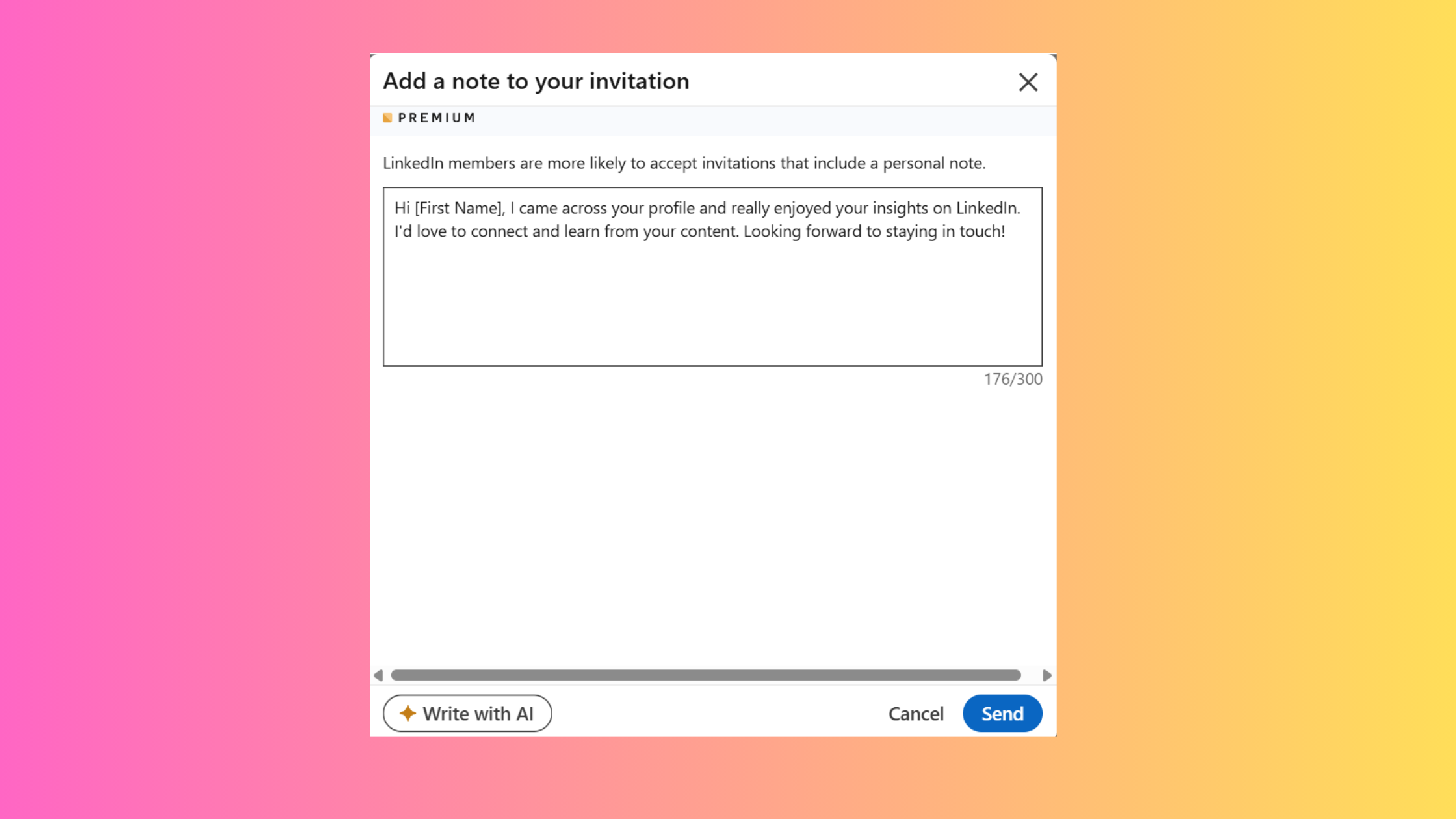 Personalise LinkedIn Connection Requests