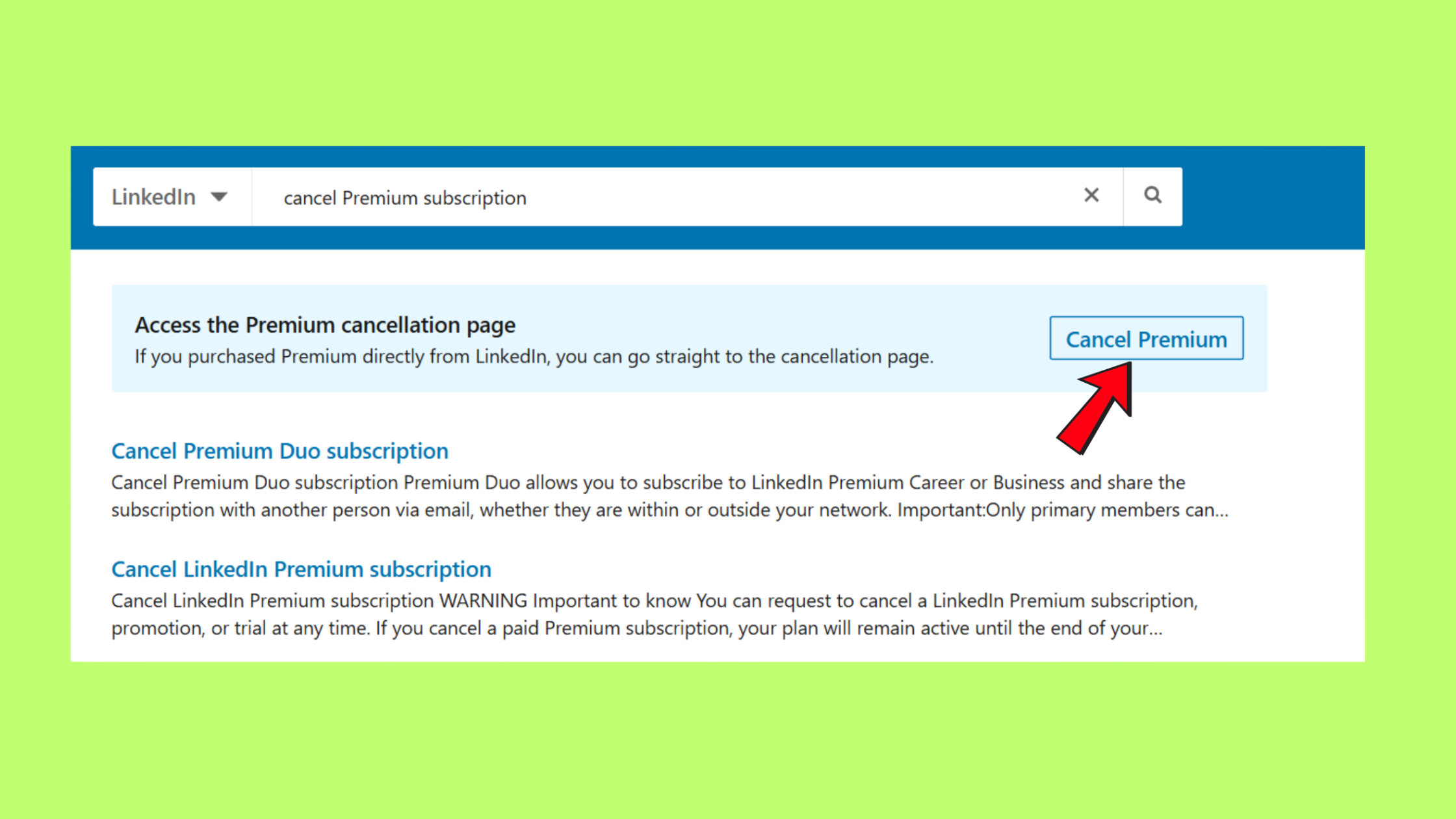 Cancel LinkedIn Premium on Desktop