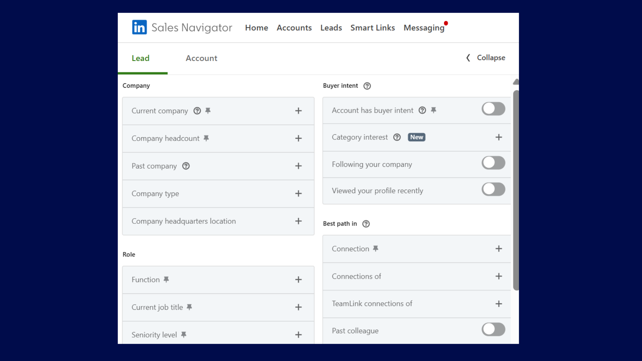 LinkedIn Sales Navigator for prospecting