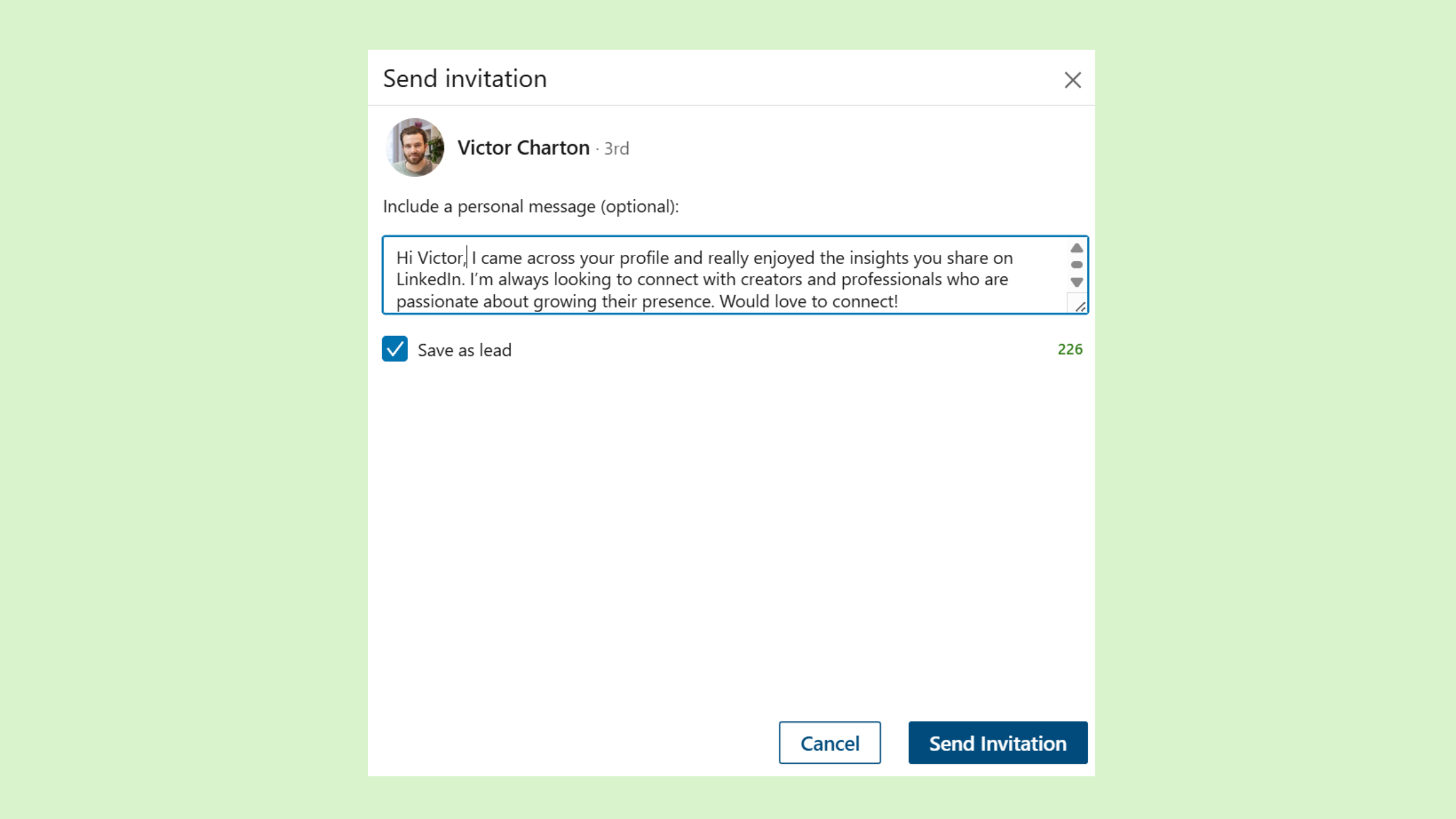 personalised connection request
