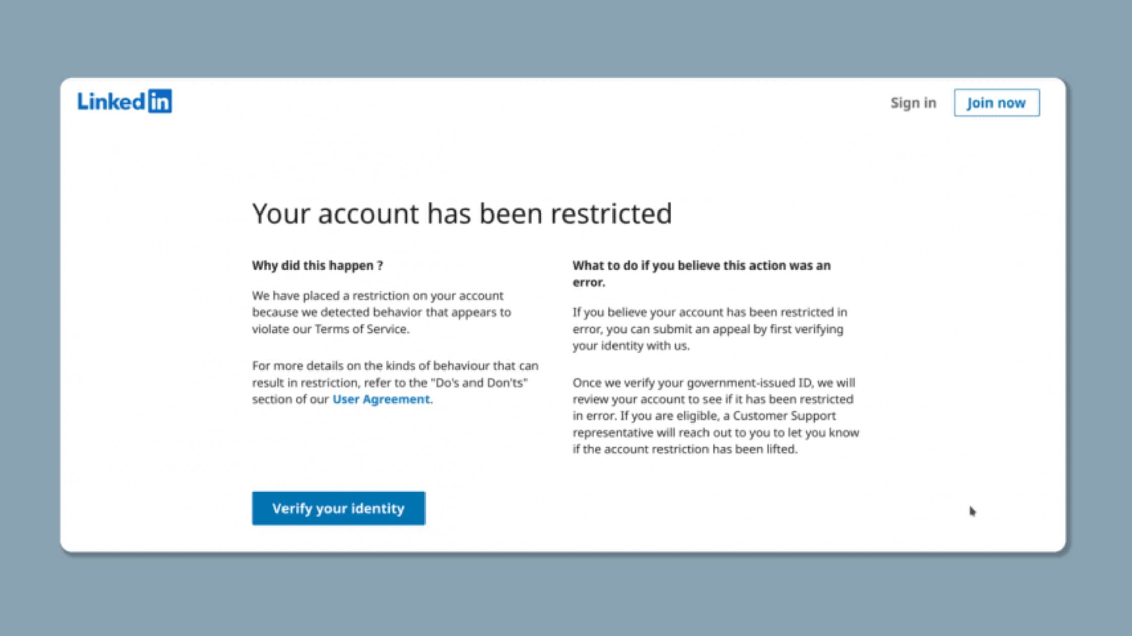 LinkedIn Accounts Banned