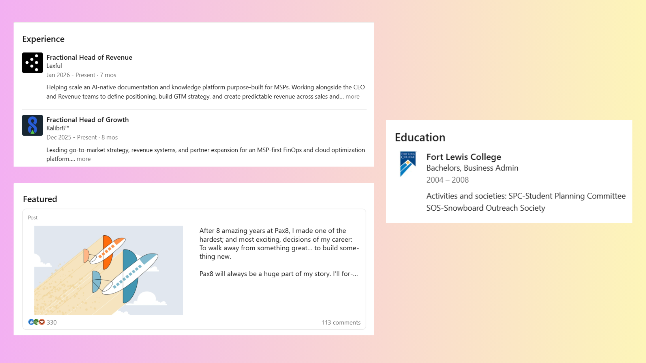 LinkedIn visibility function