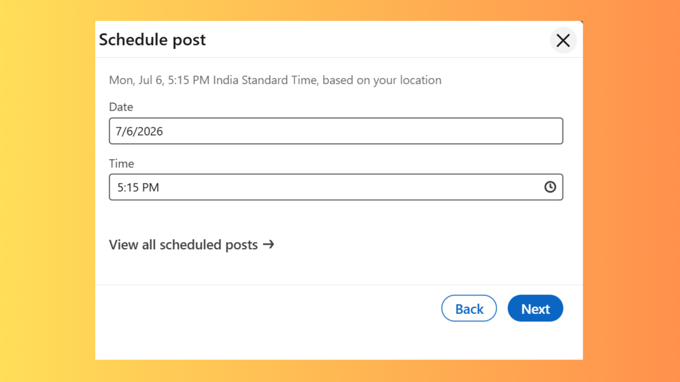 Schedule Posts on LinkedIn