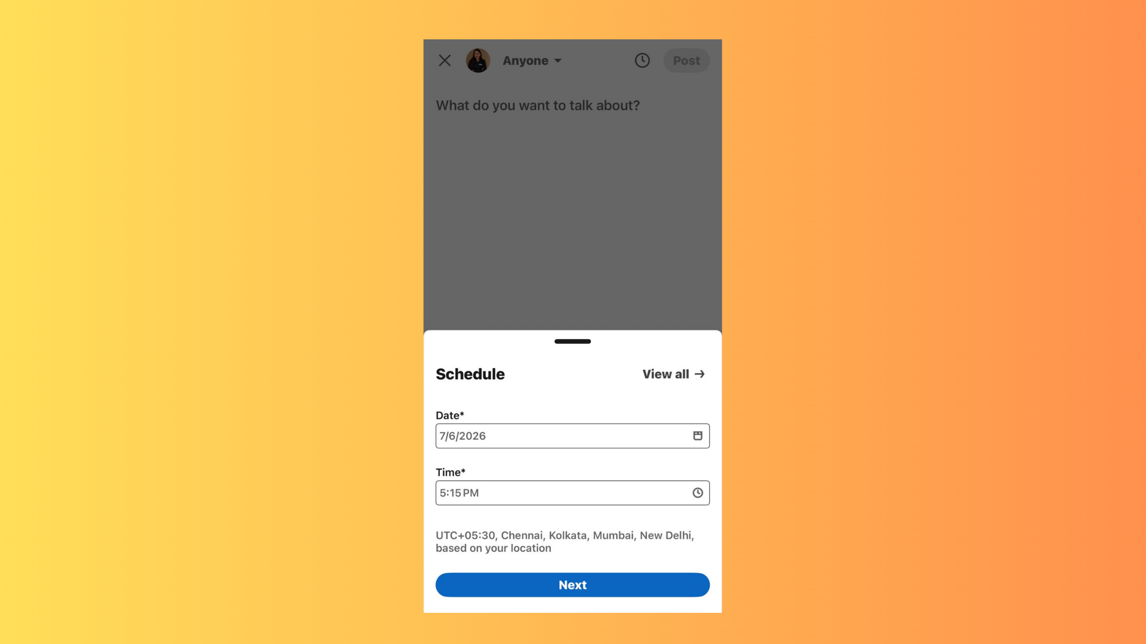 Schedule LinkedIn Posts on Mobile