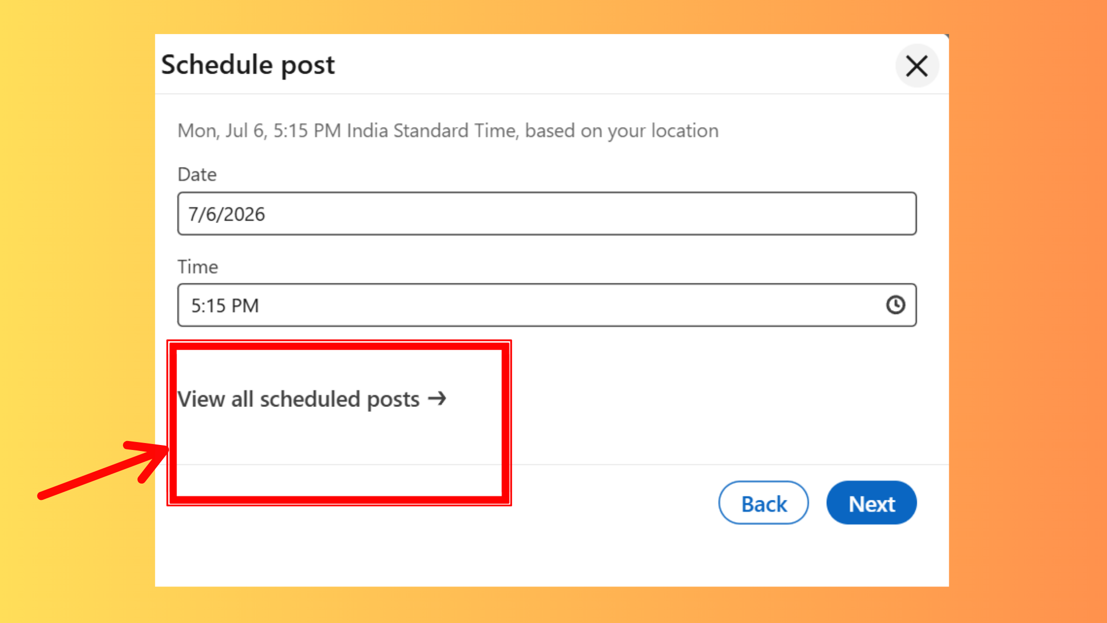 View scheduled posts