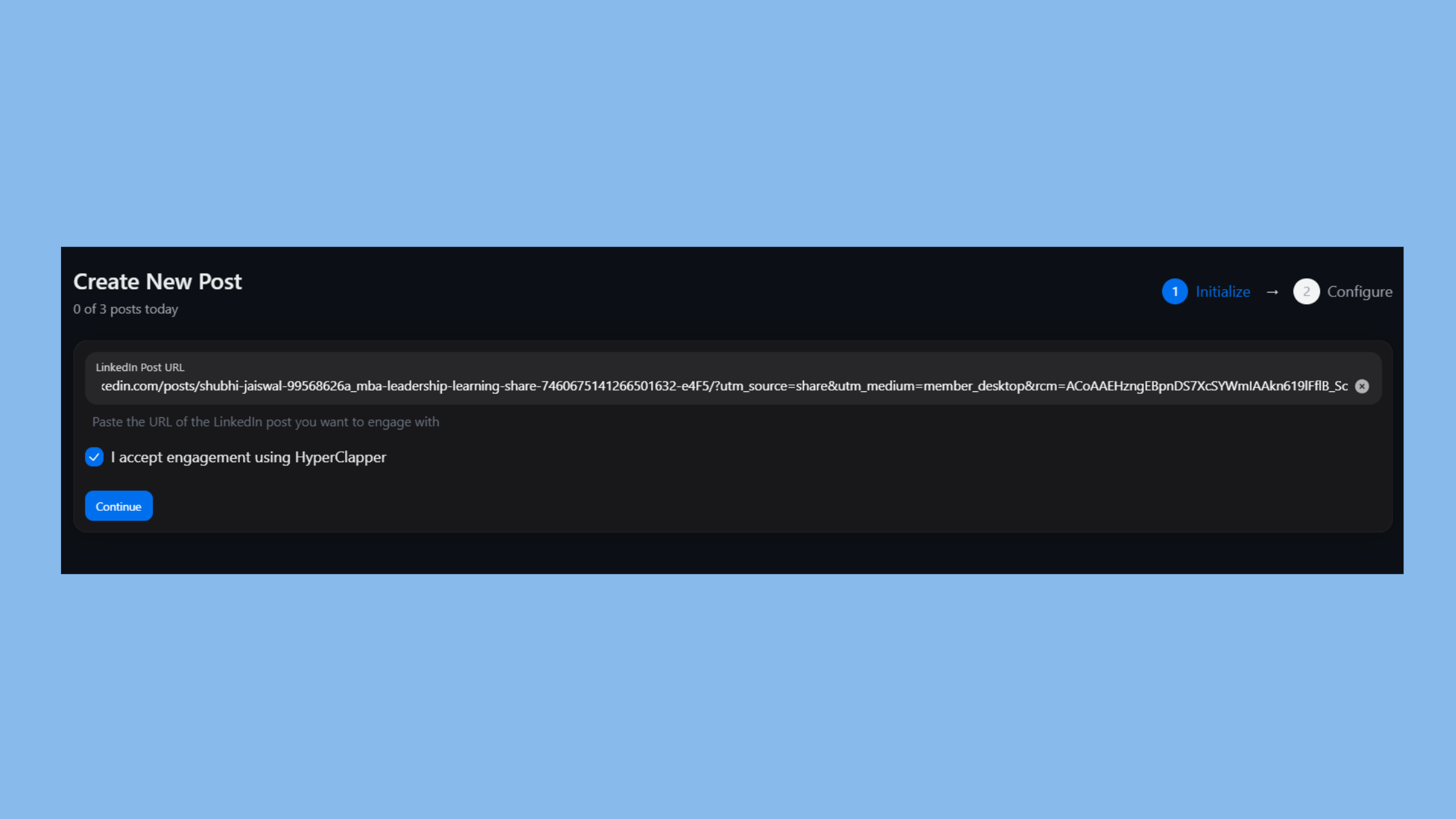 Publish and boost post with HyperClapper