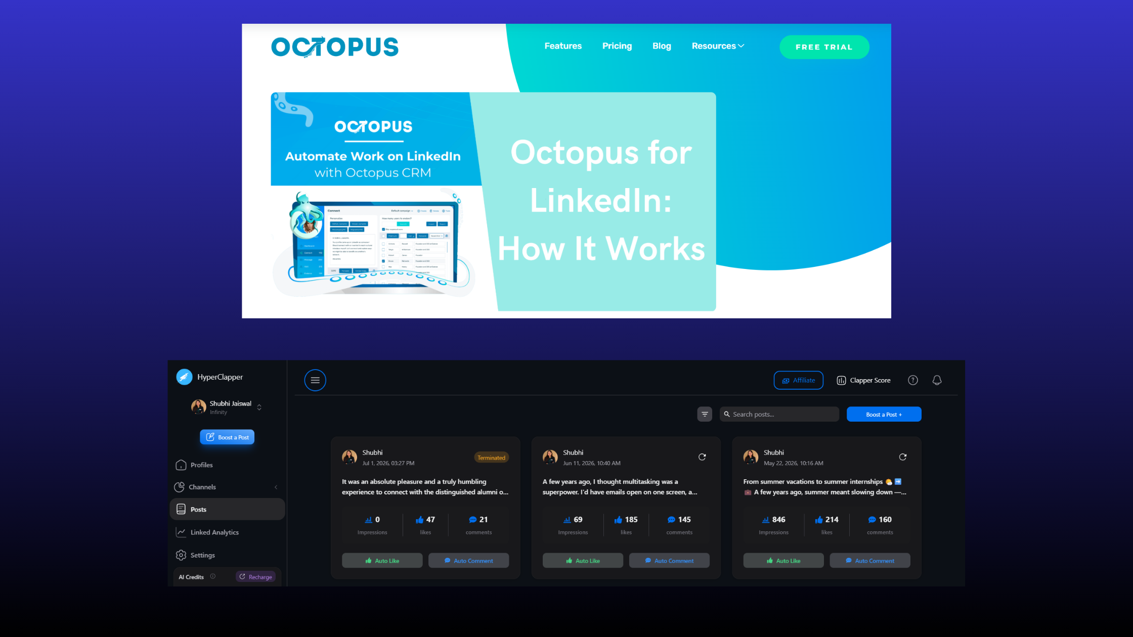 Octopus CRM + HyperClapper Integration