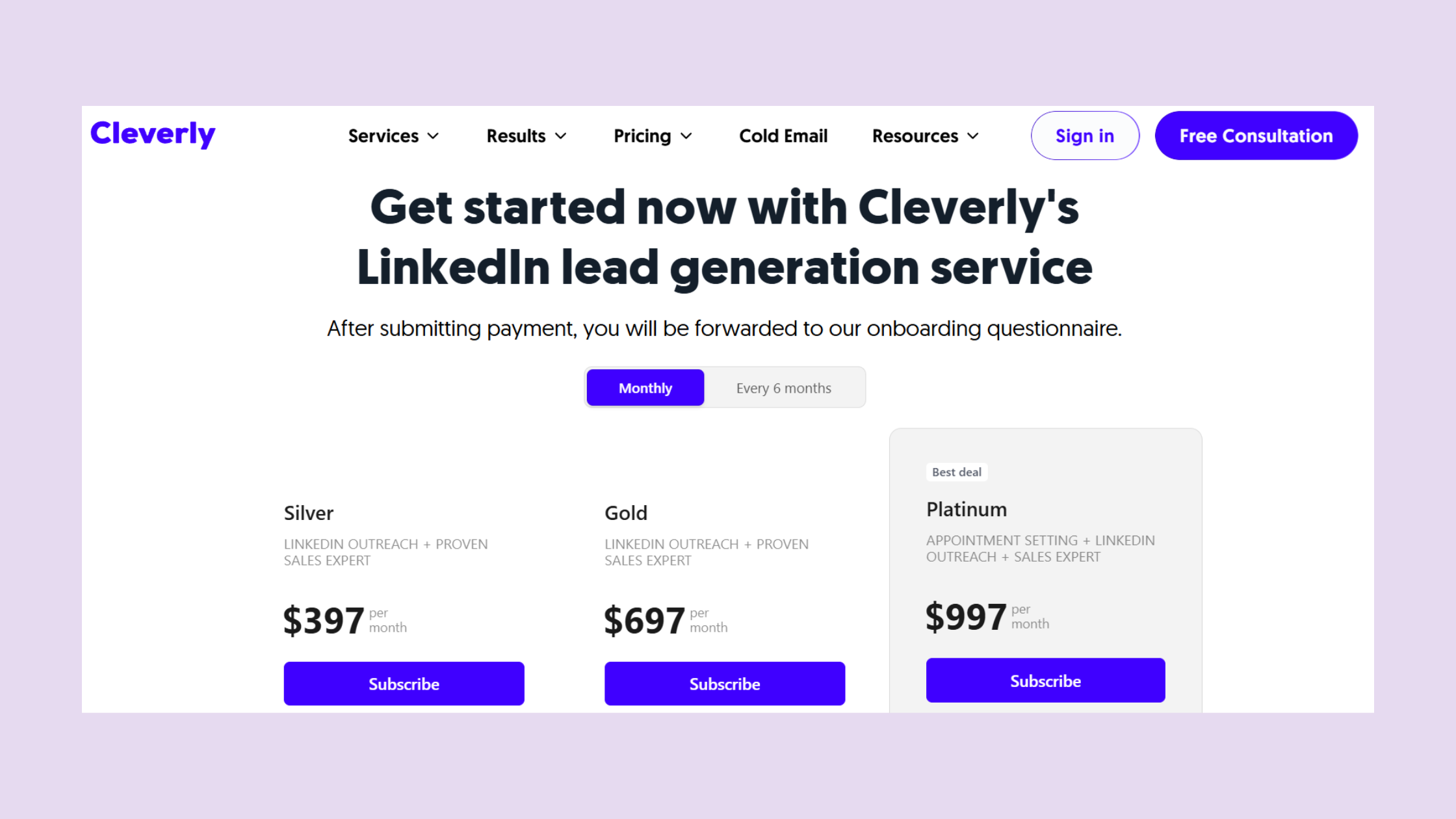 Cleverly pricing plans