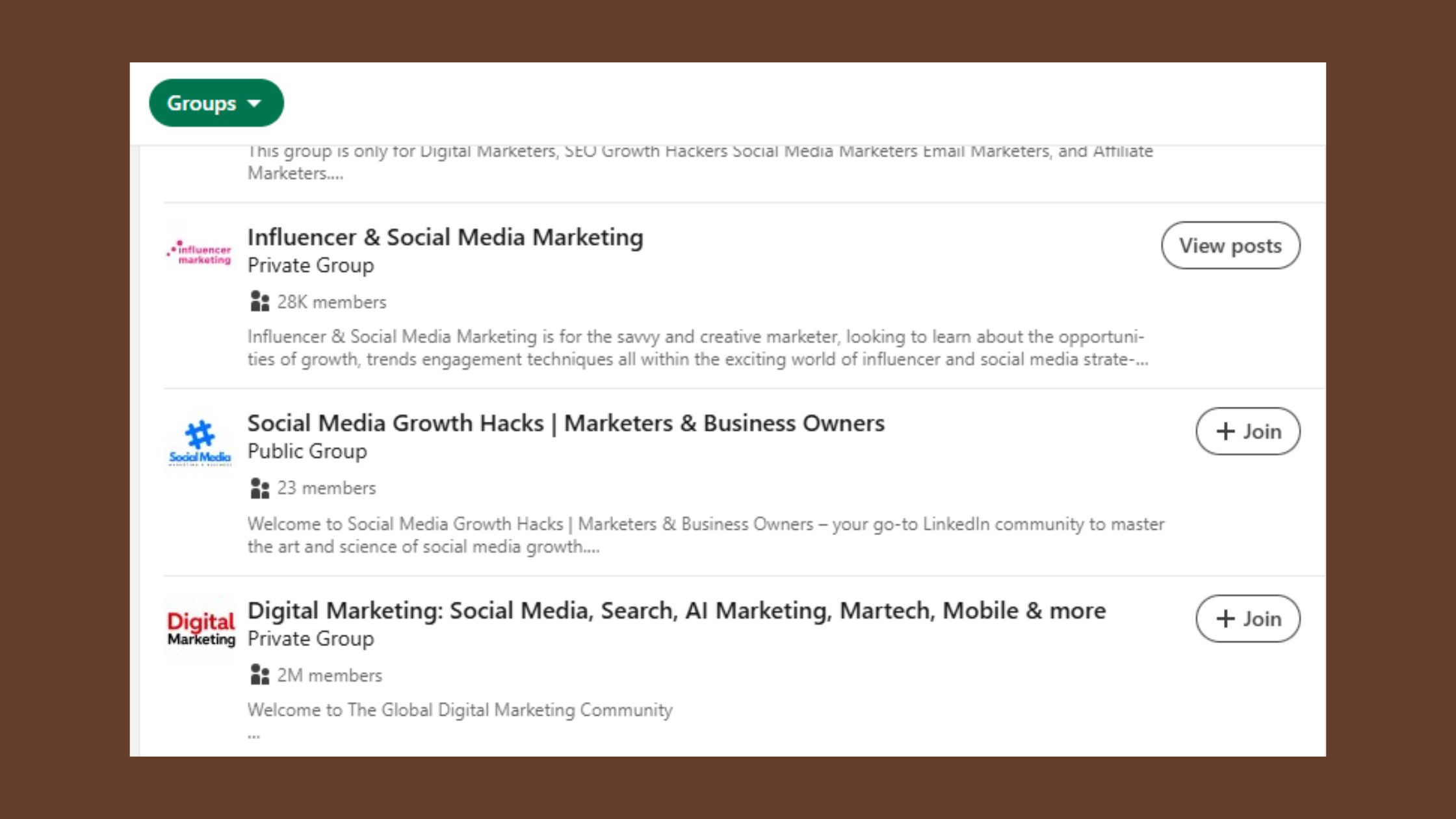 LinkedIn's Own Features