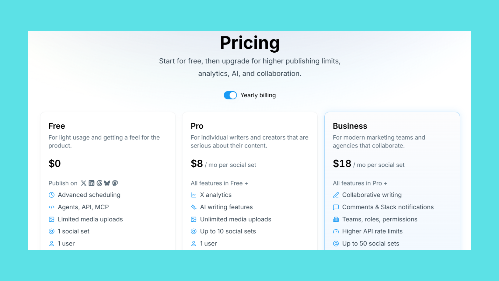 Typefully's pricing in 2026
