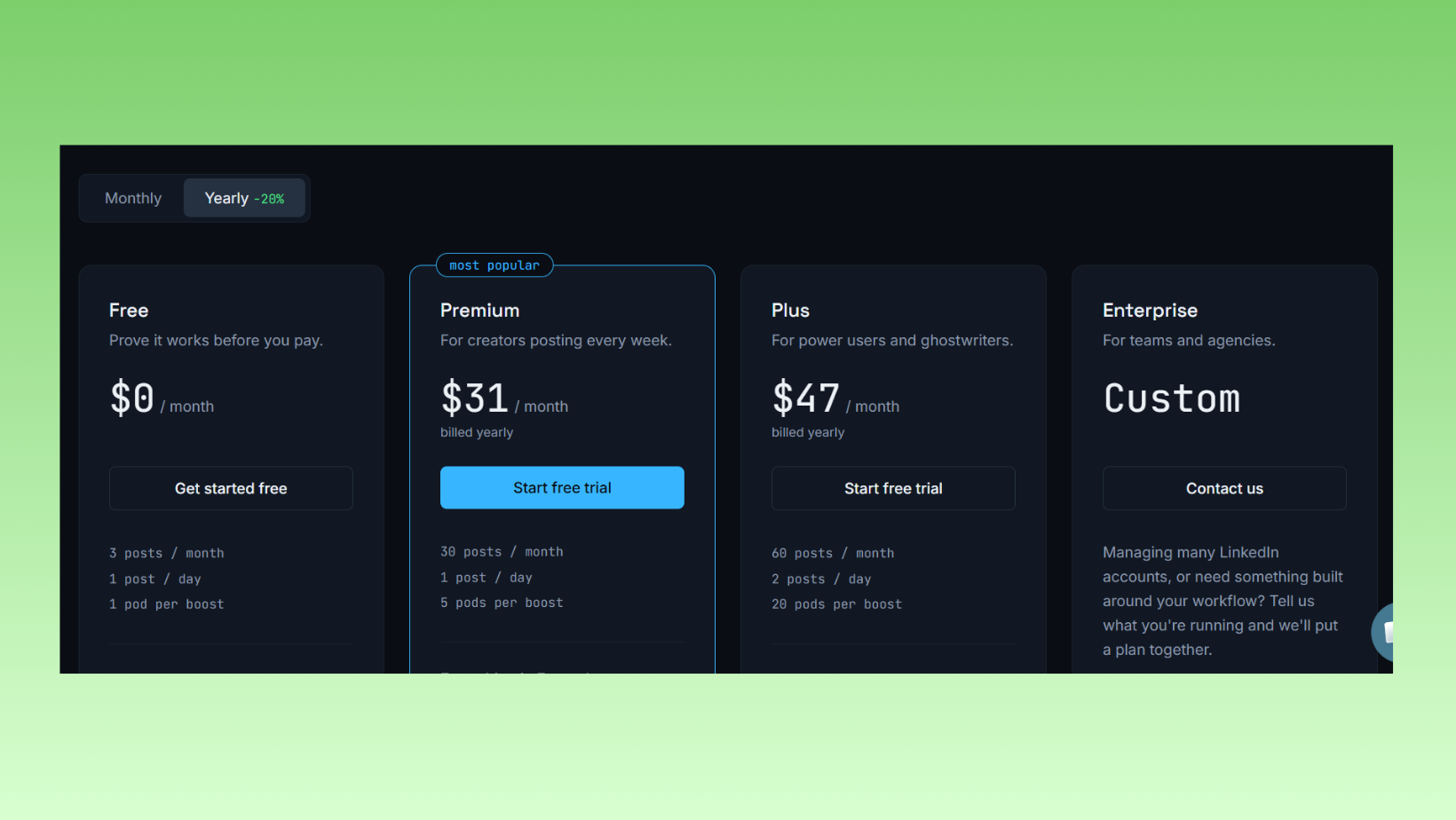 Linkboost Pricing Plans