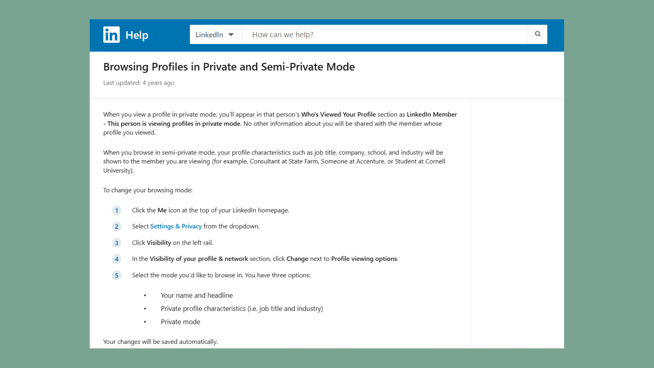 What Is LinkedIn Private Mode