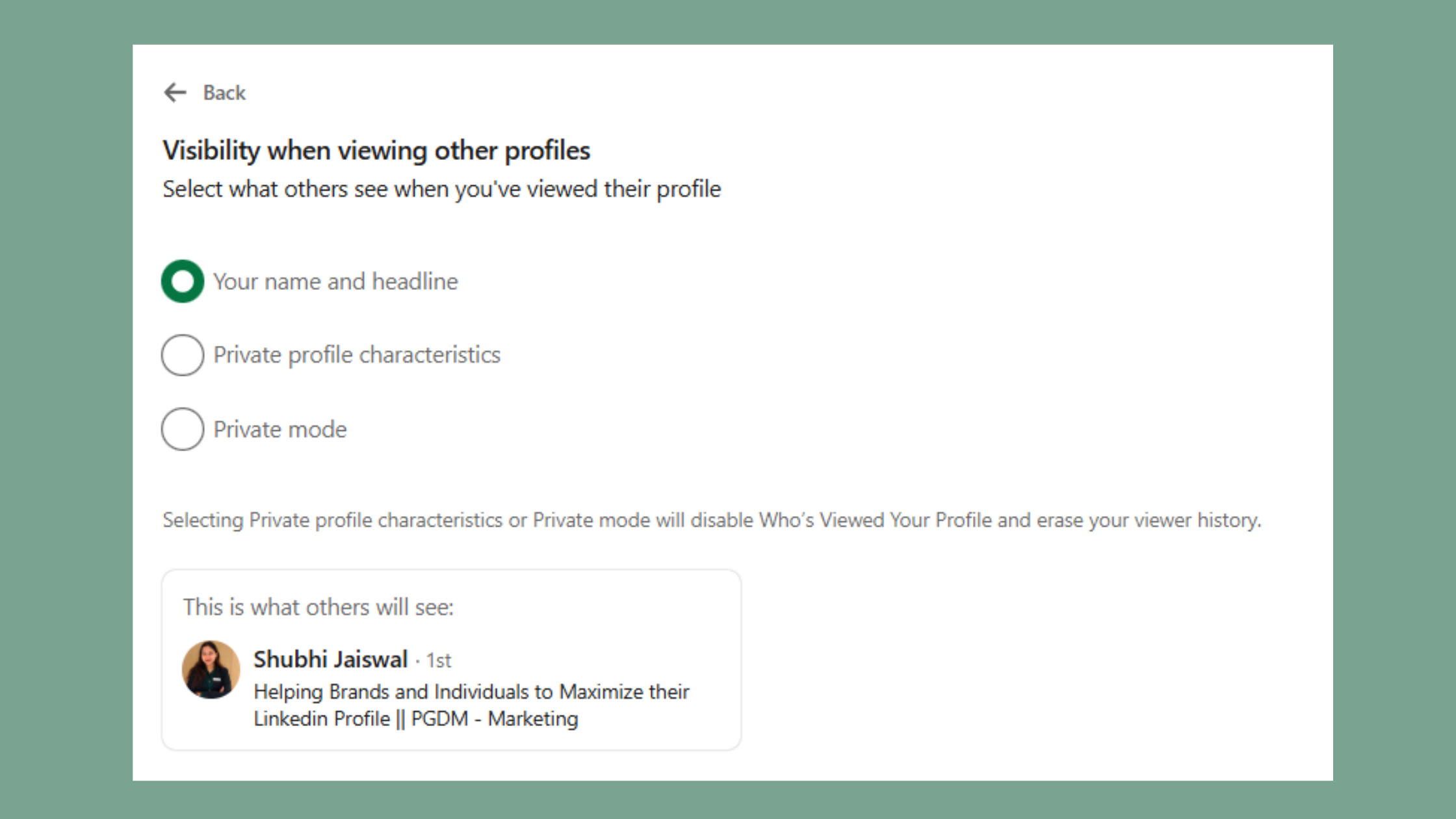 How to Turn Off LinkedIn Private Mode