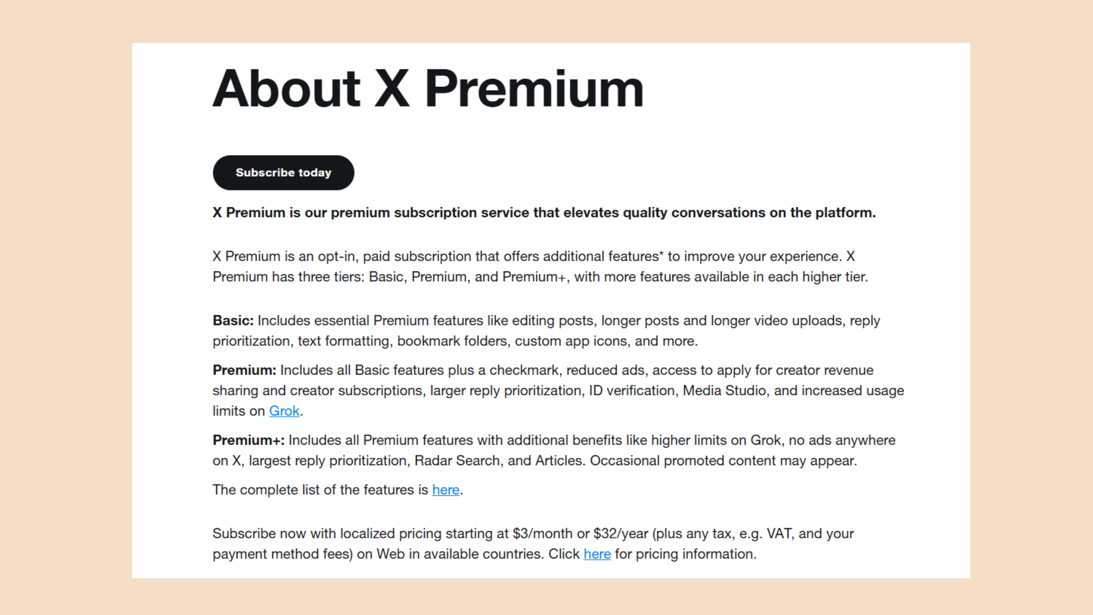 X Premium Subscription