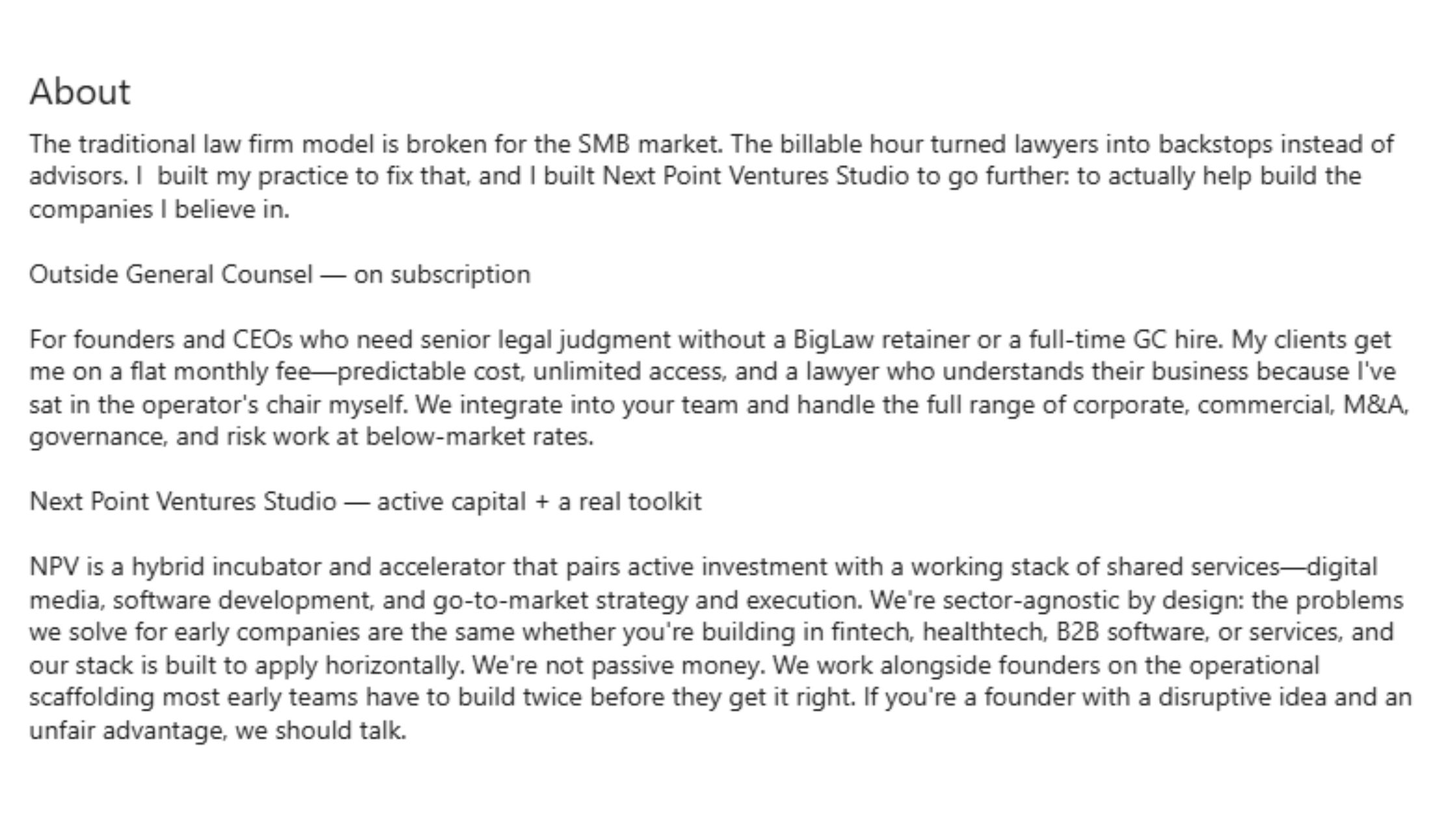 Long Linkedin Summary