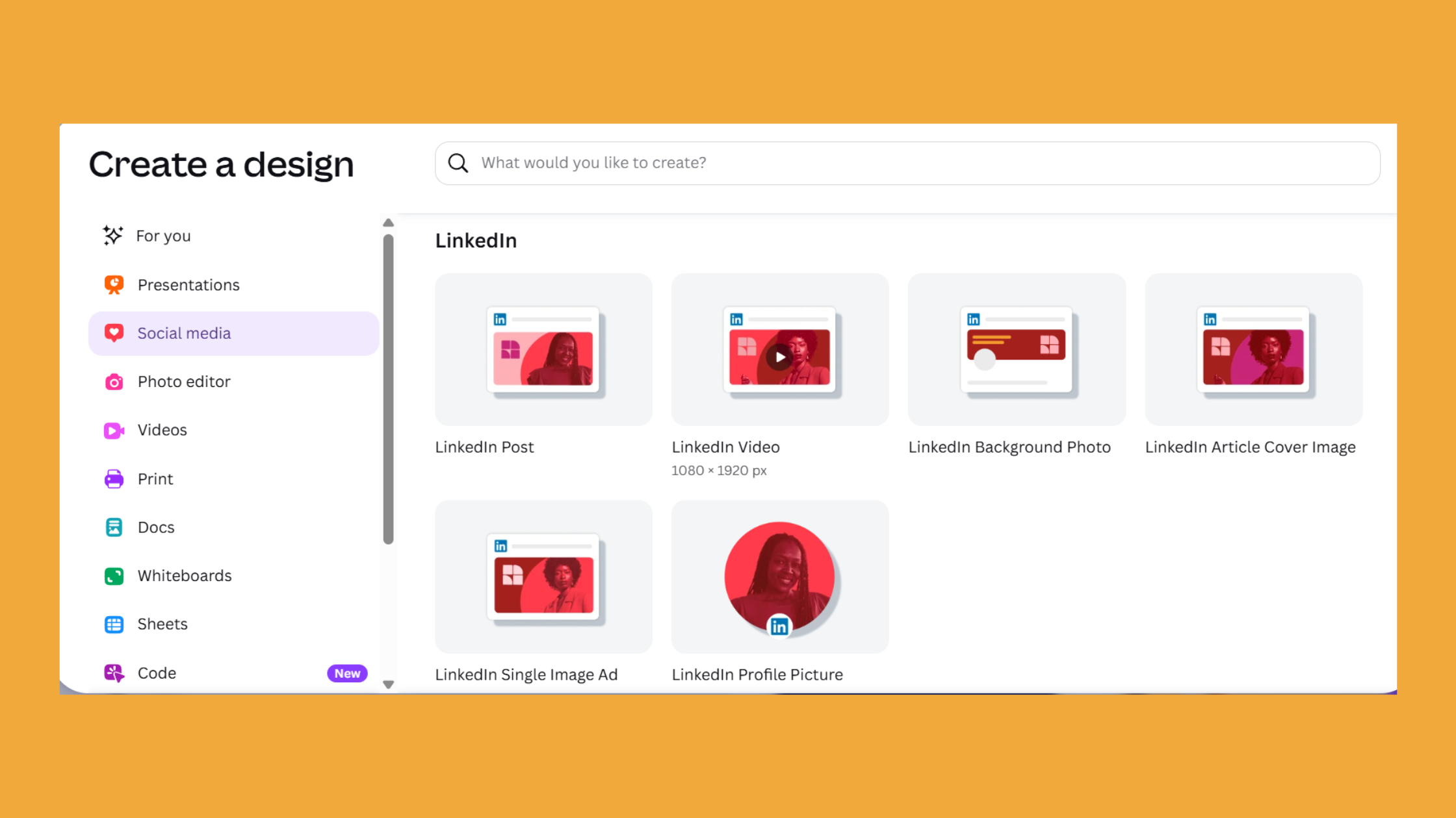 Resize Images for LinkedIn using Canva
