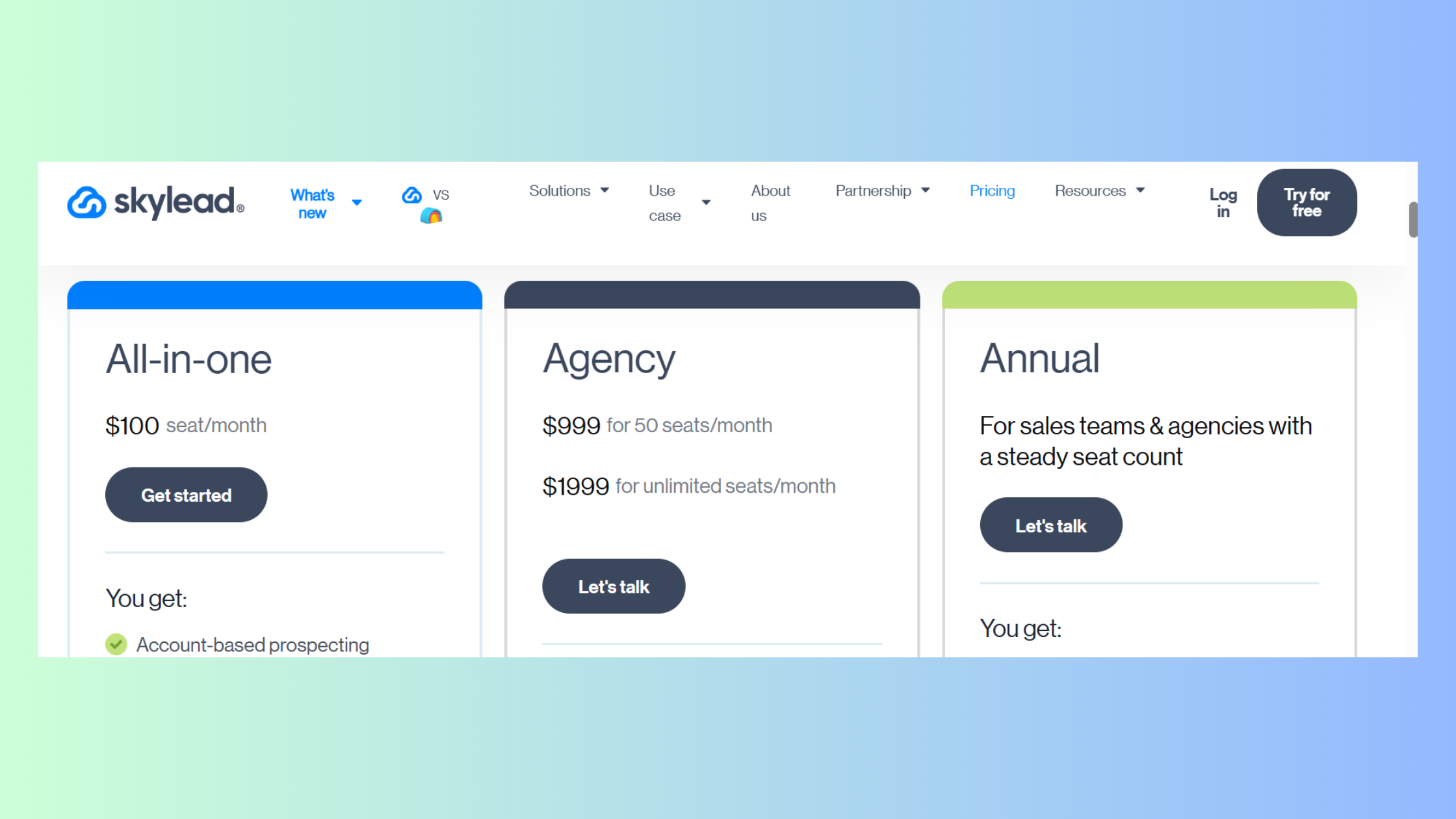 Skylead pricing plans 2026