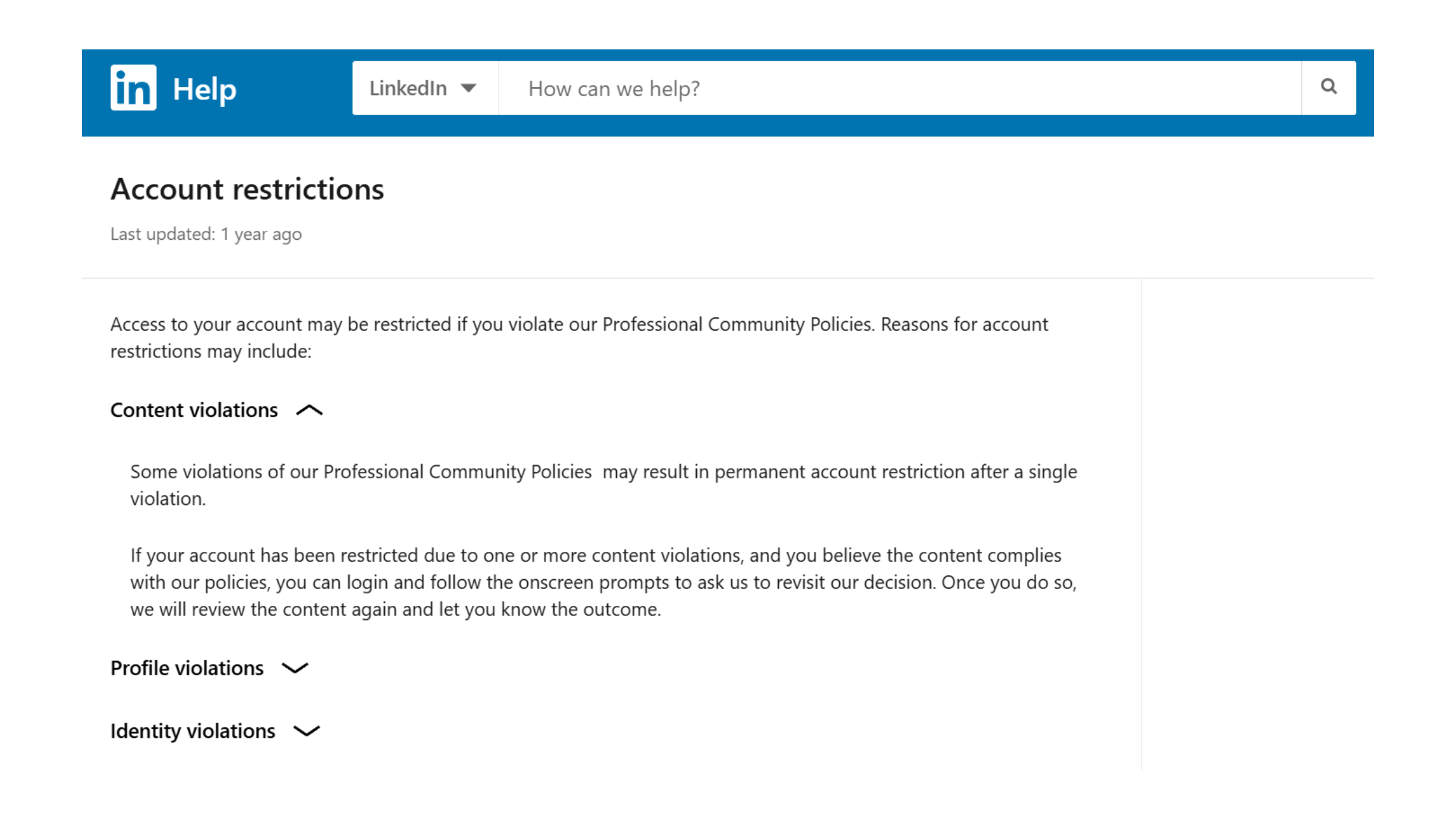 LinkedIn Account Restrictions
