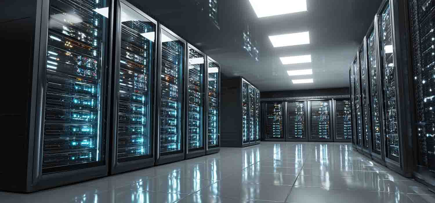 Server room in a secure data center supporting disaster recovery solutions