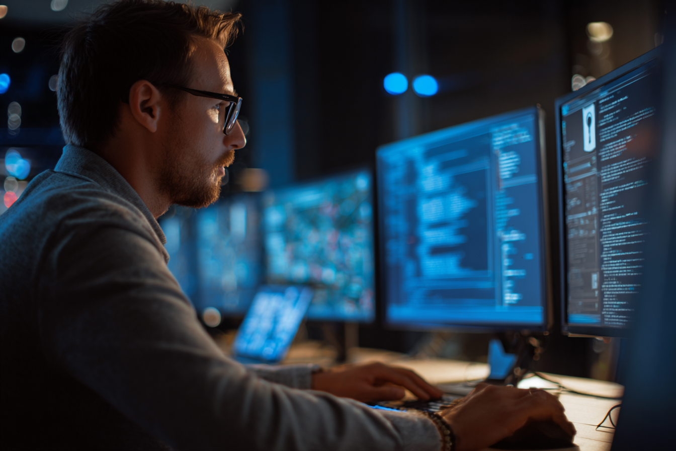 IT professional configuring access control policies for zero trust