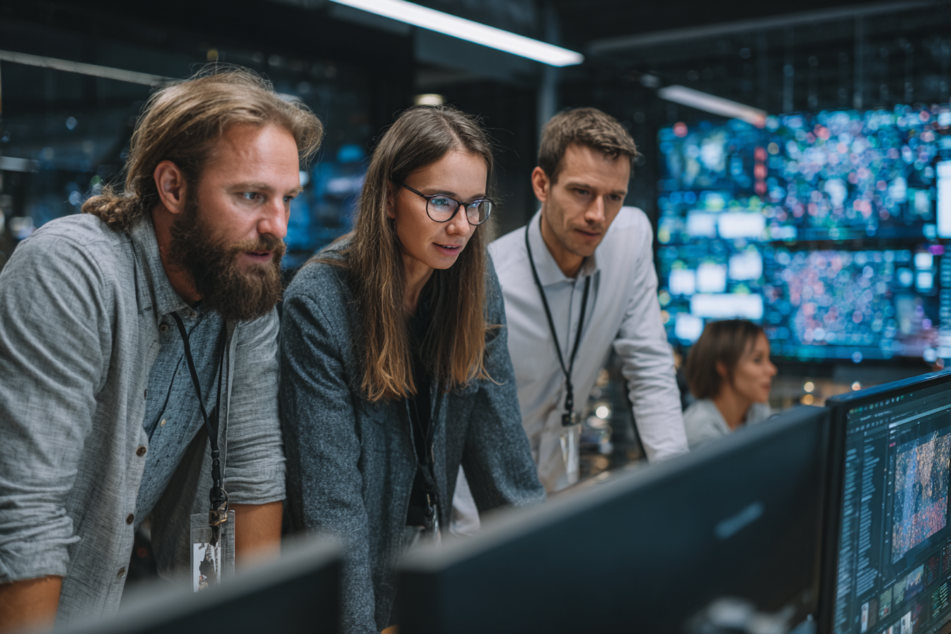 Team discussing enhanced security with zero trust strategy