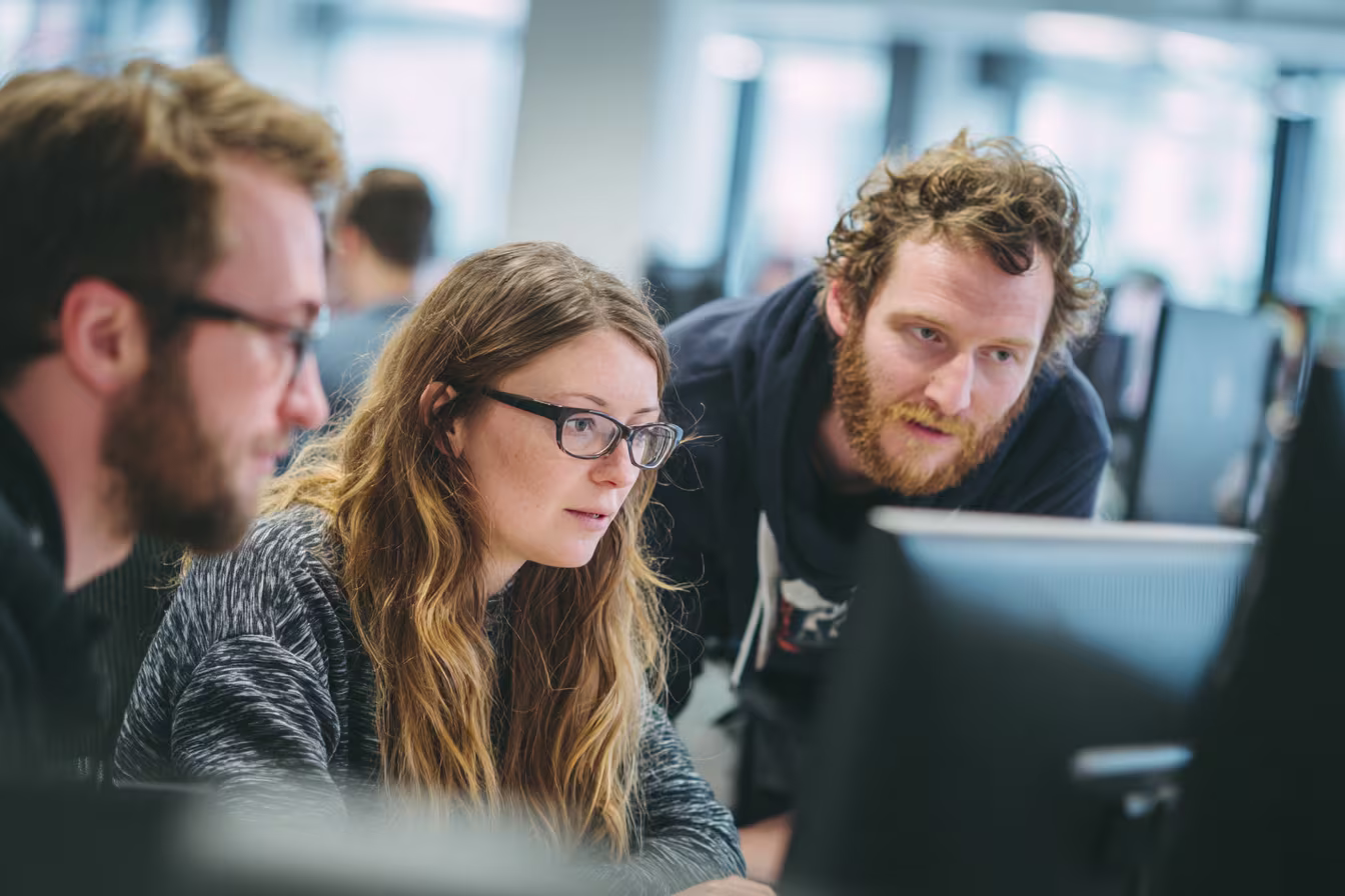 Digital transformation team developing strategy