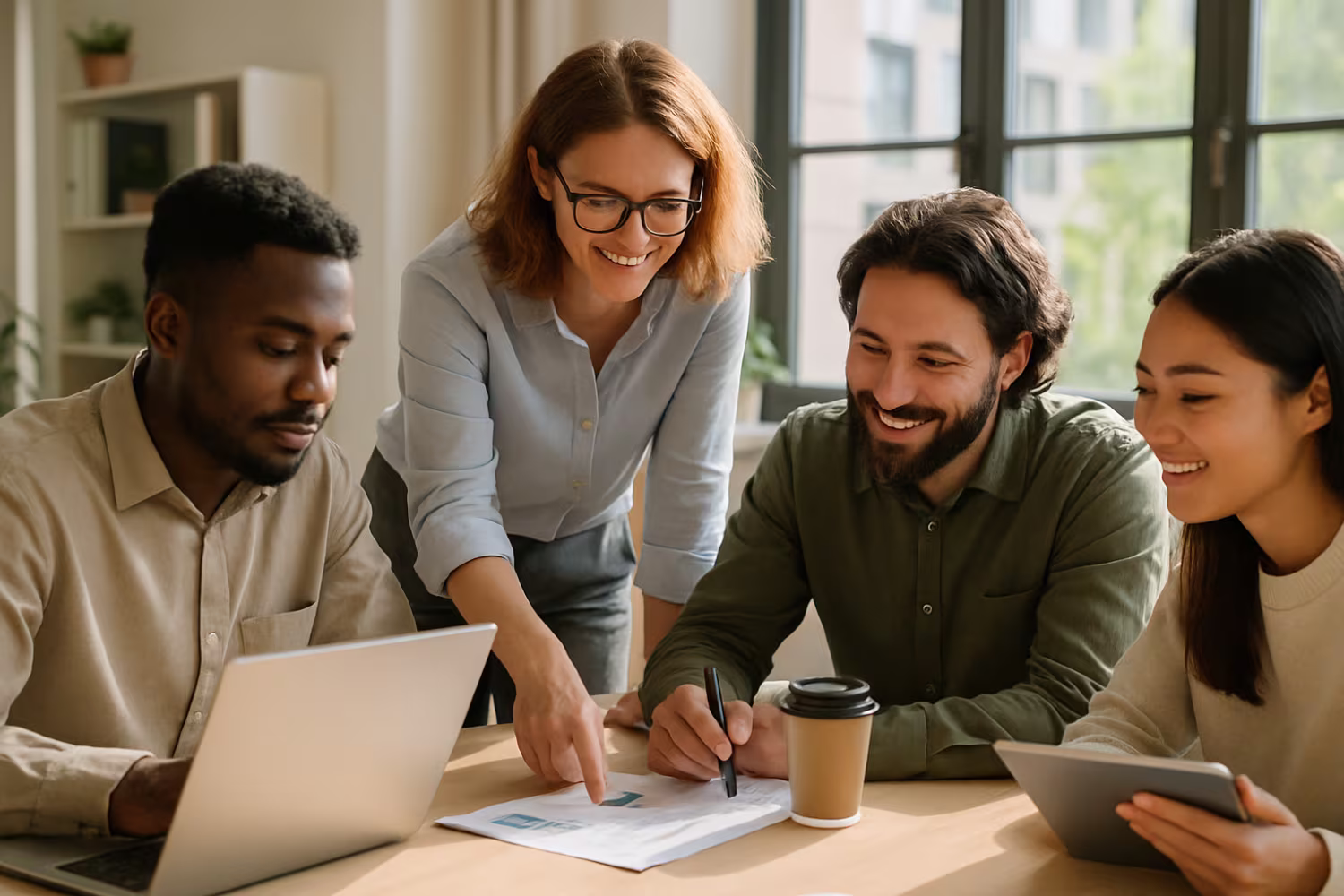 Diverse team during office 365 migration